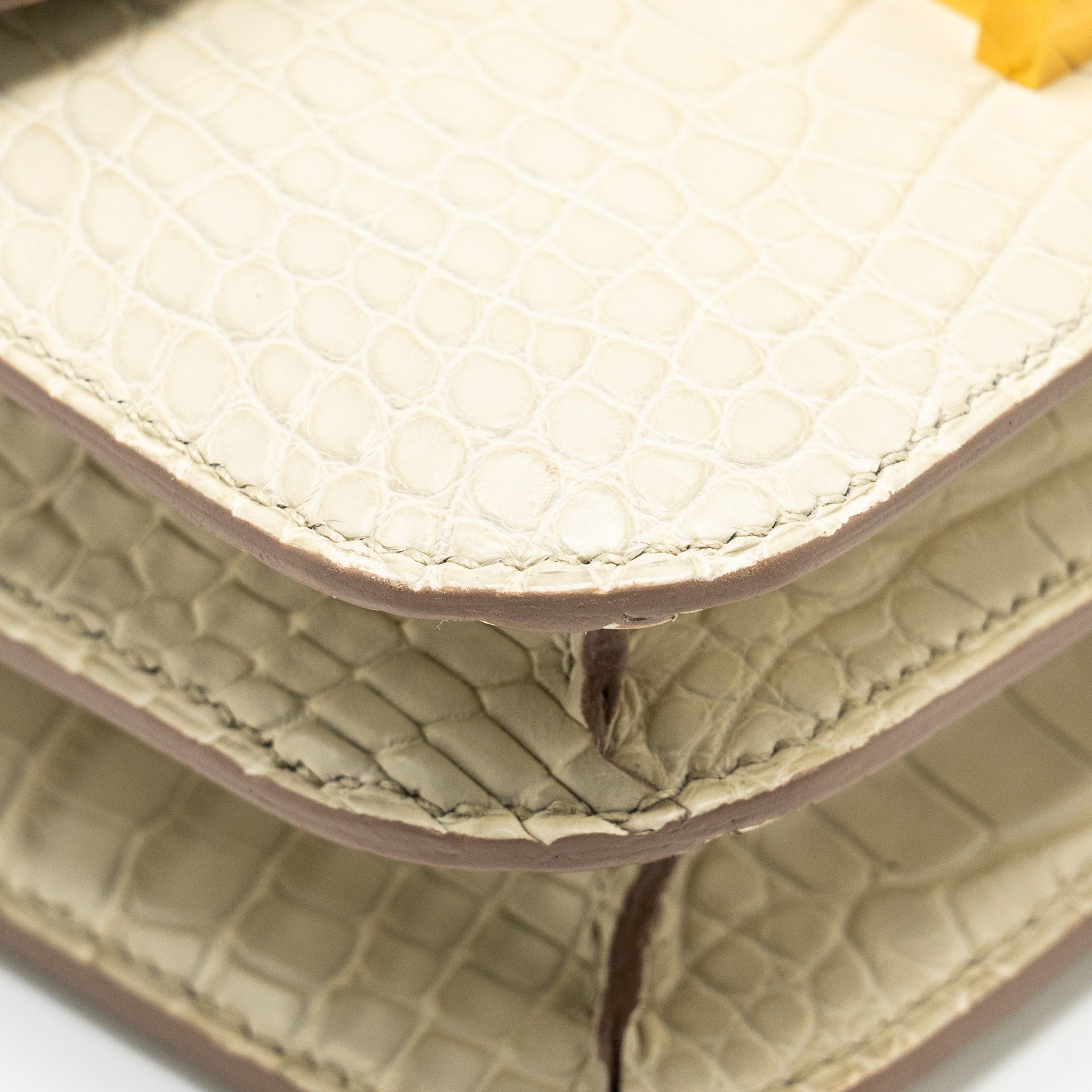 HERMES MINI CONSTANCE ALLIGATOR MISSISSIPPIENSIS MAT BETON GHW