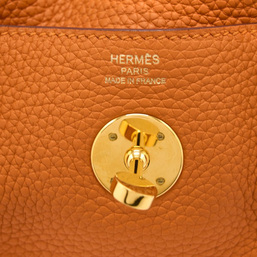 HERMES LINDY 26 CLEMENCE ORANGE GHW