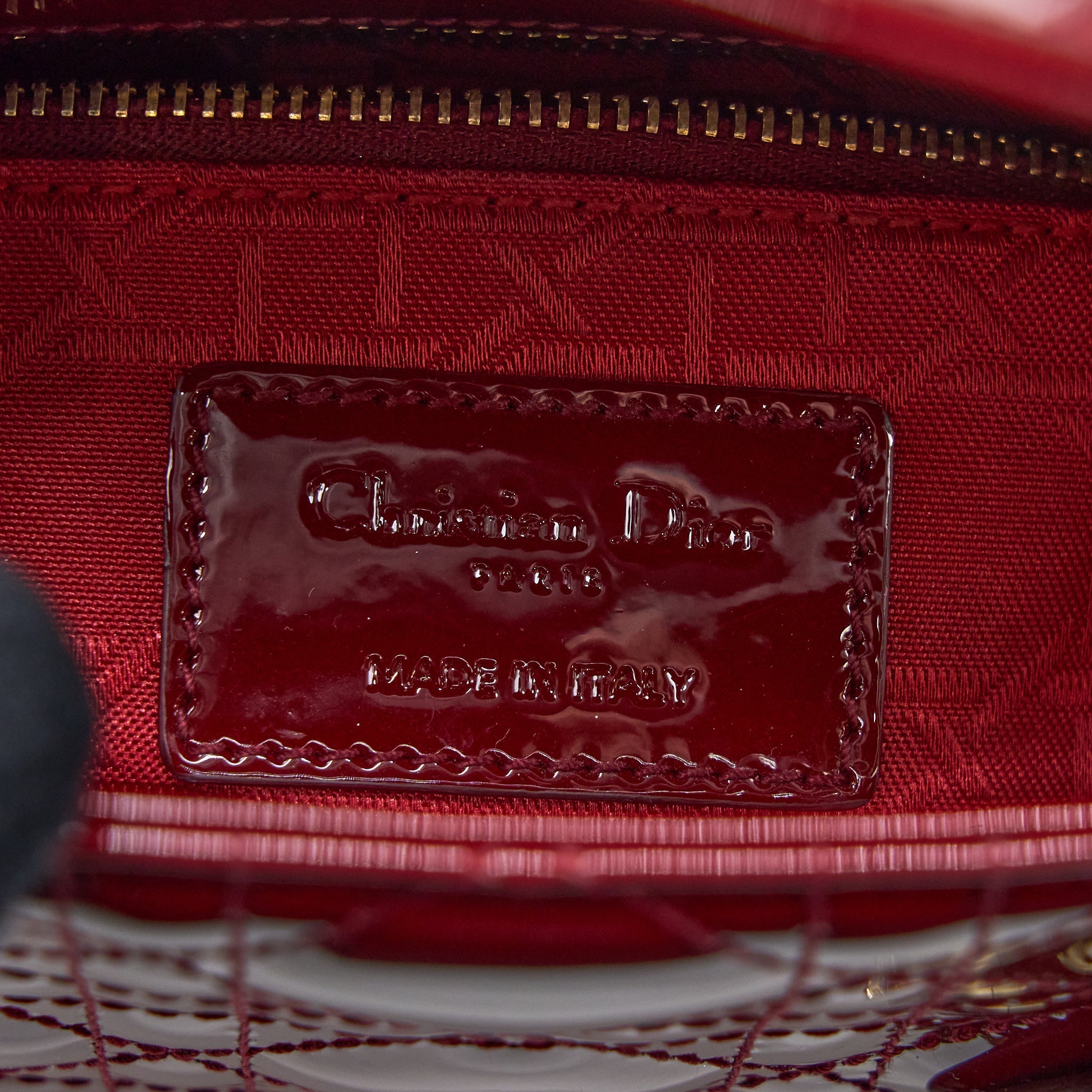 DIOR MINI LADY DIOR PATENT RED LGHW