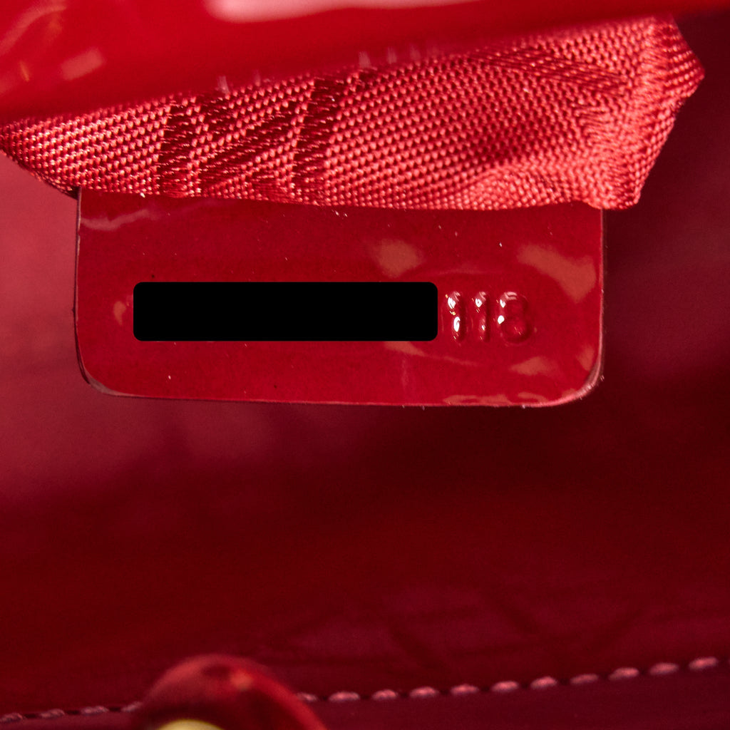 DIOR MINI LADY DIOR PATENT RED LGHW