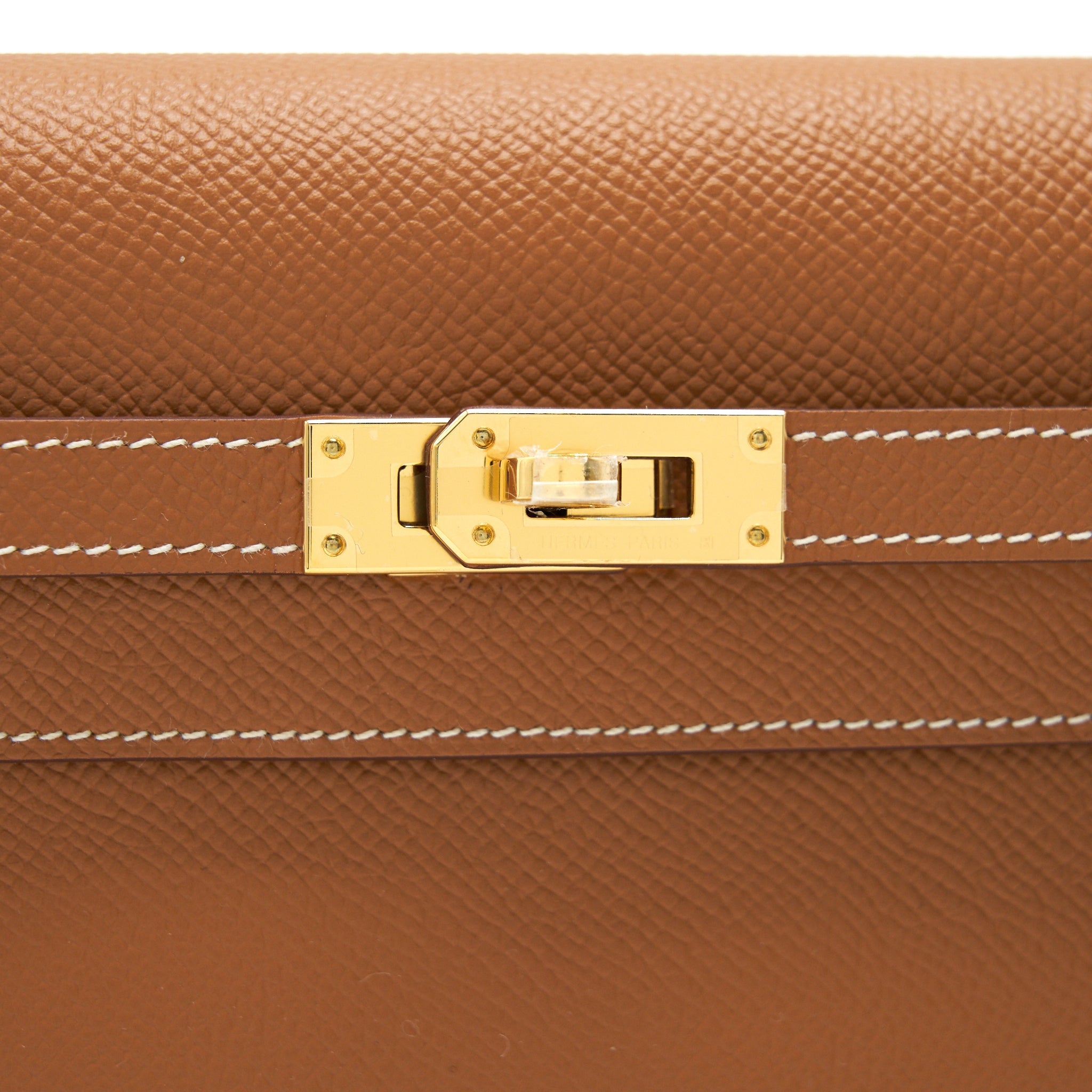 HERMES CLASSIC KELLY TO GO GOLD WITH GHW EPSOM LEATHER