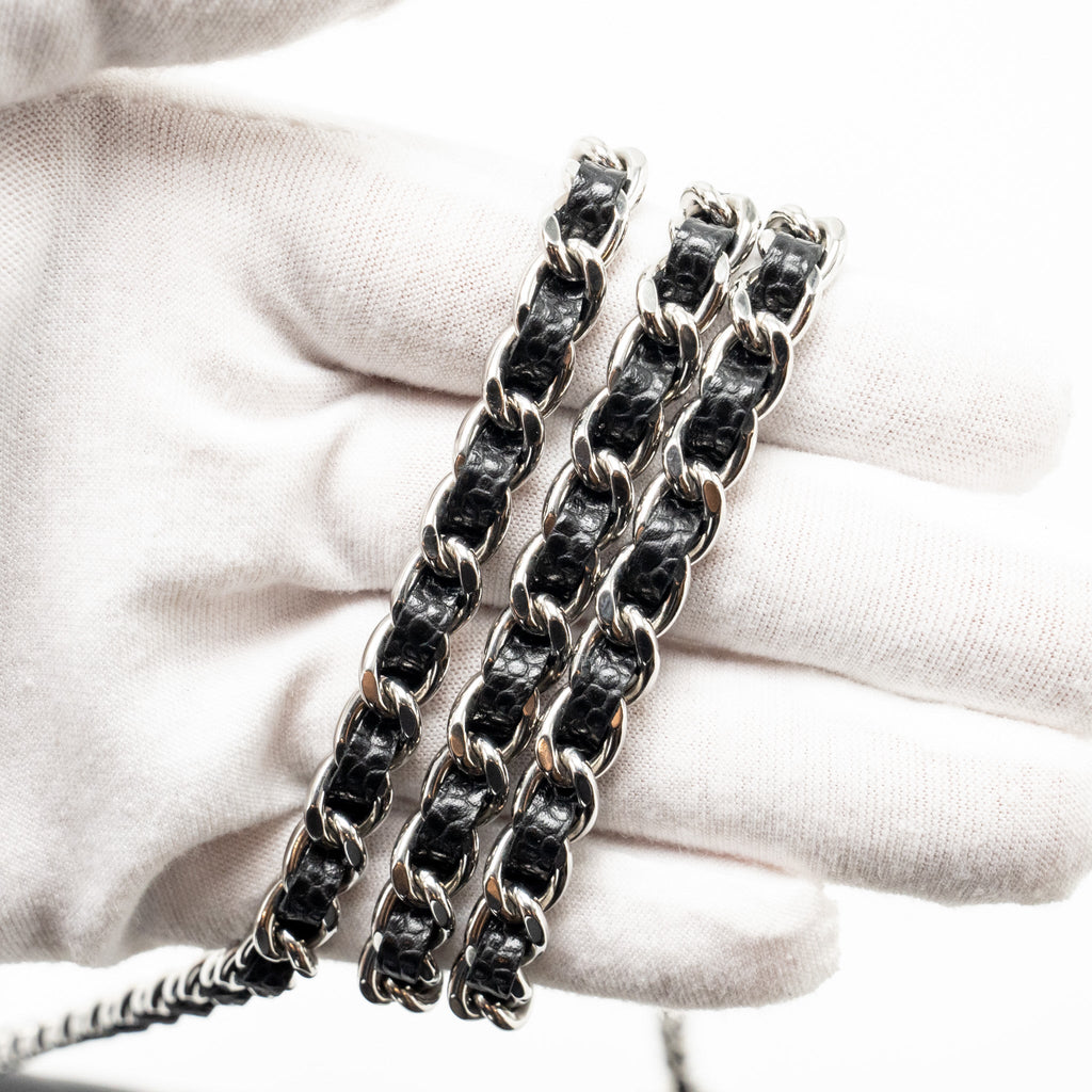 CHANEL CLASSIC WALLET ON CHAIN CAVIAR BLACK SHW (MICROCHIP)