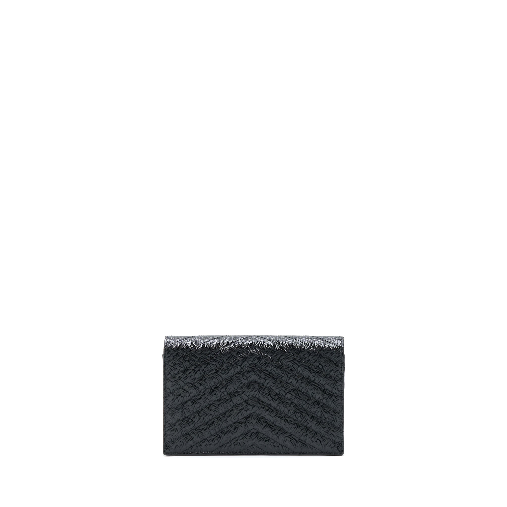 SAINT LAURENT/YSL ENVELOP CHAIN WALLET CAVIAR BLACK SHW