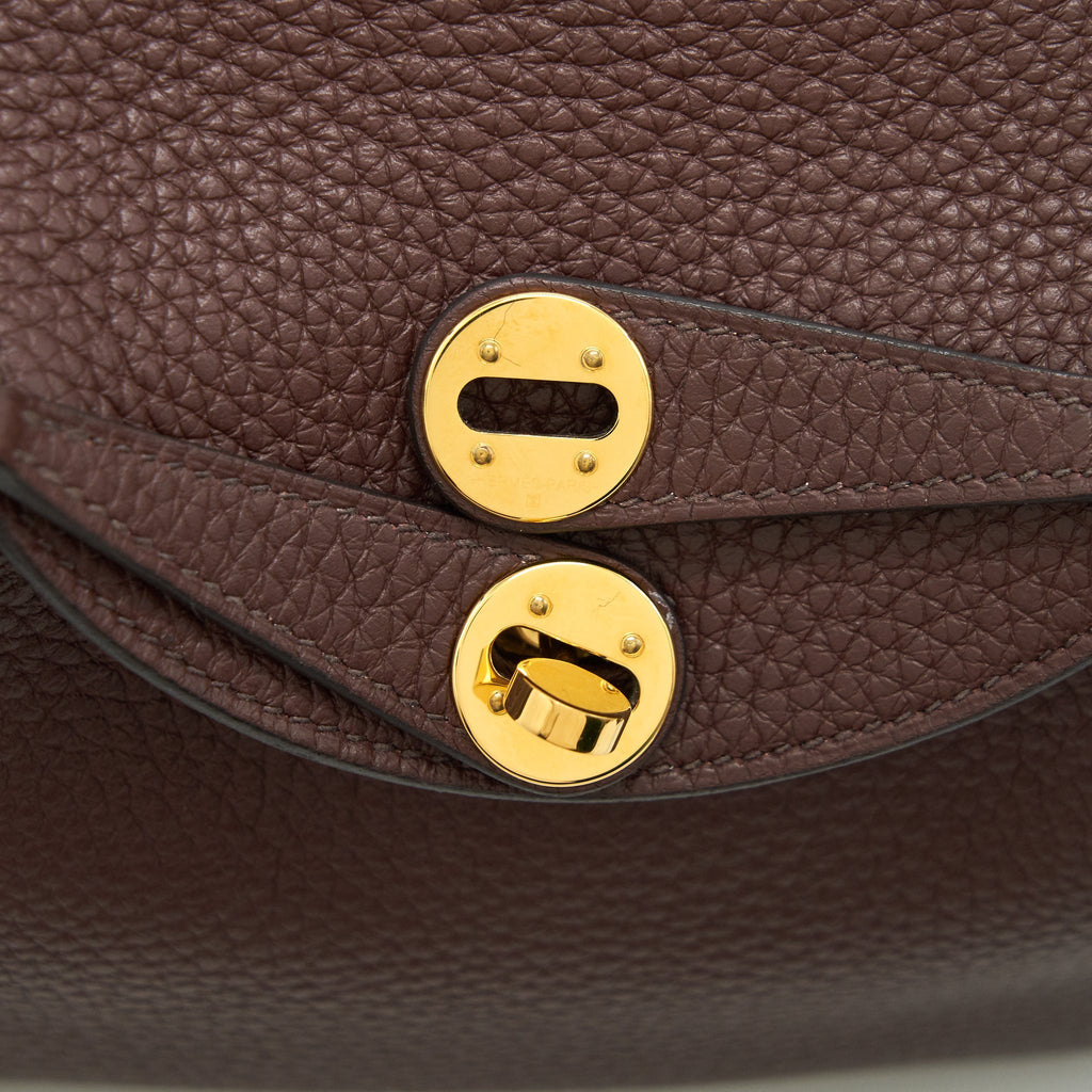 HERMES MINI LINDY 41 HAVANA GHW