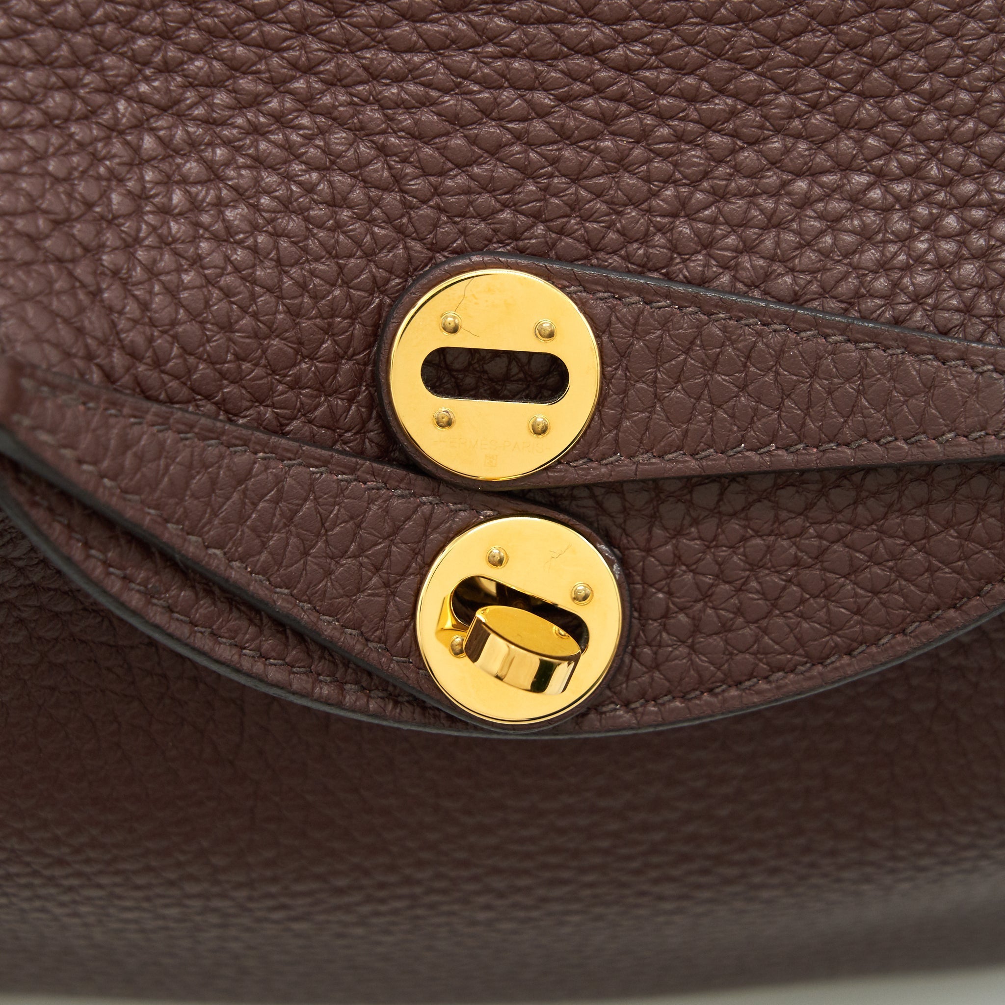 HERMES MINI LINDY 41 HAVANA GHW