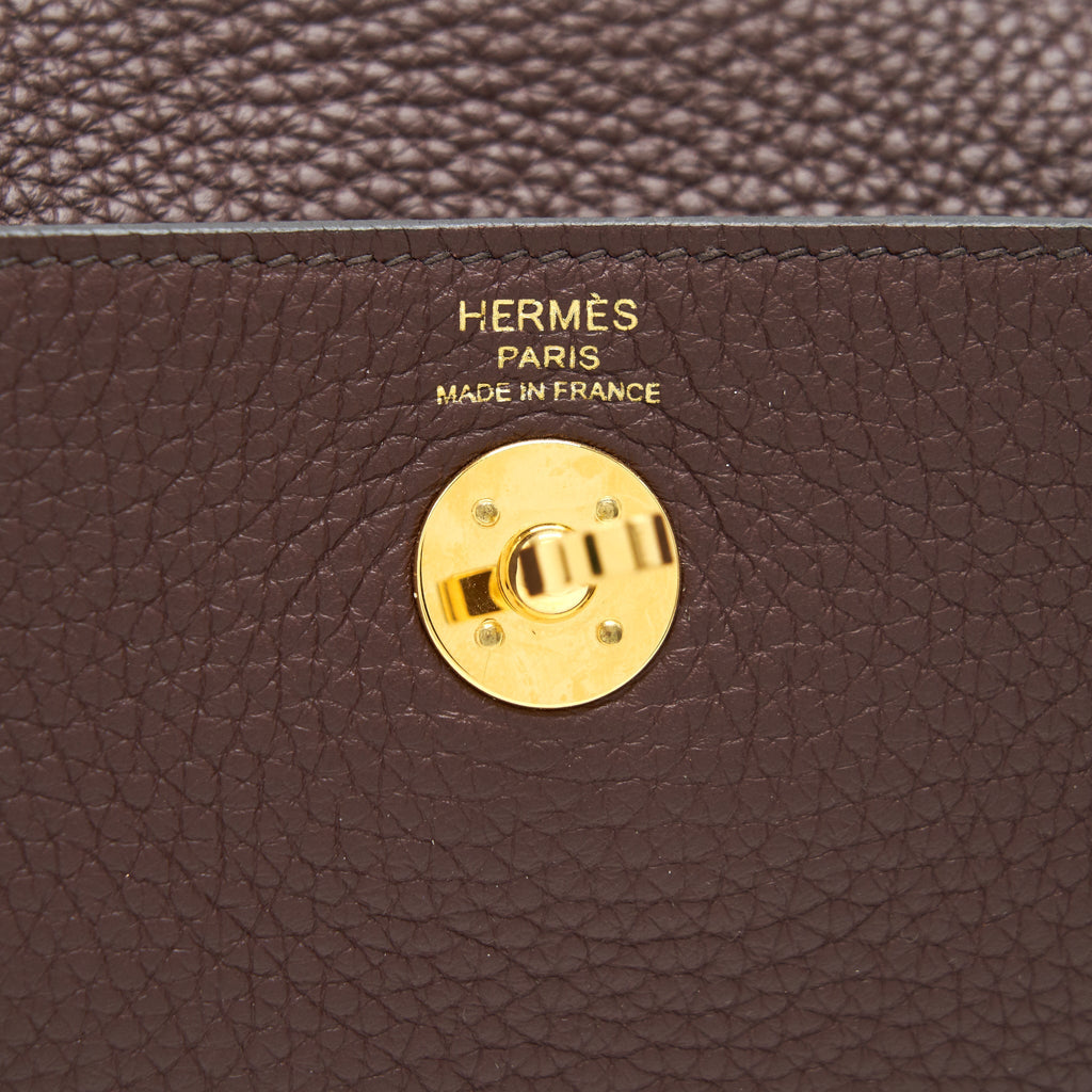 HERMES MINI LINDY 41 HAVANA GHW