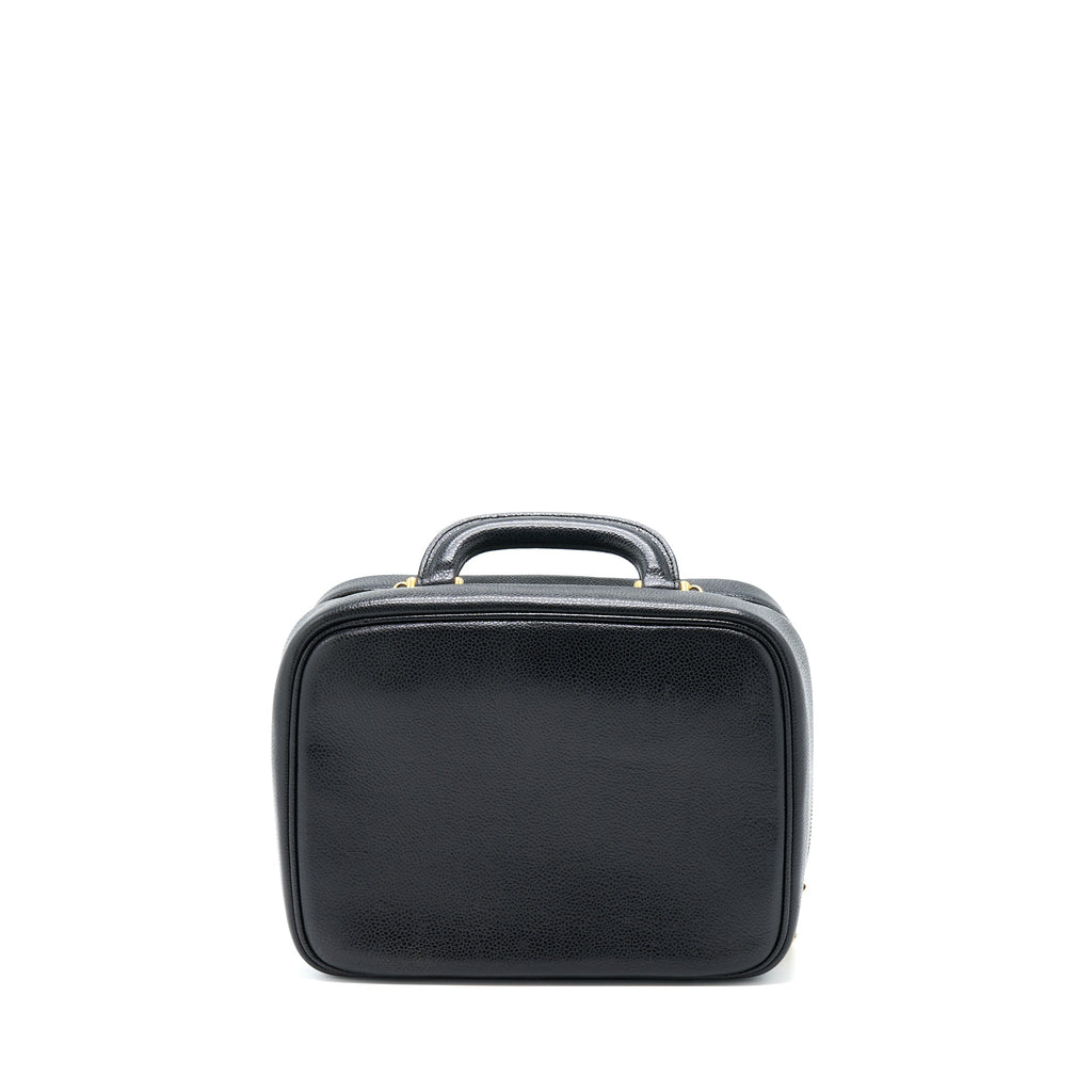 CHANEL VINTAGE CC LOGO VANITY CAVIAR BLACK GHW