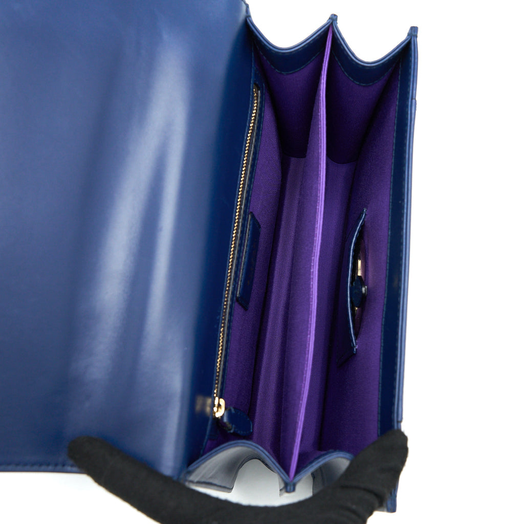 BVLGARI SERPENTI FOREVER TOP HANDLE BAG CALFSKIN DARK BLUE LGHW