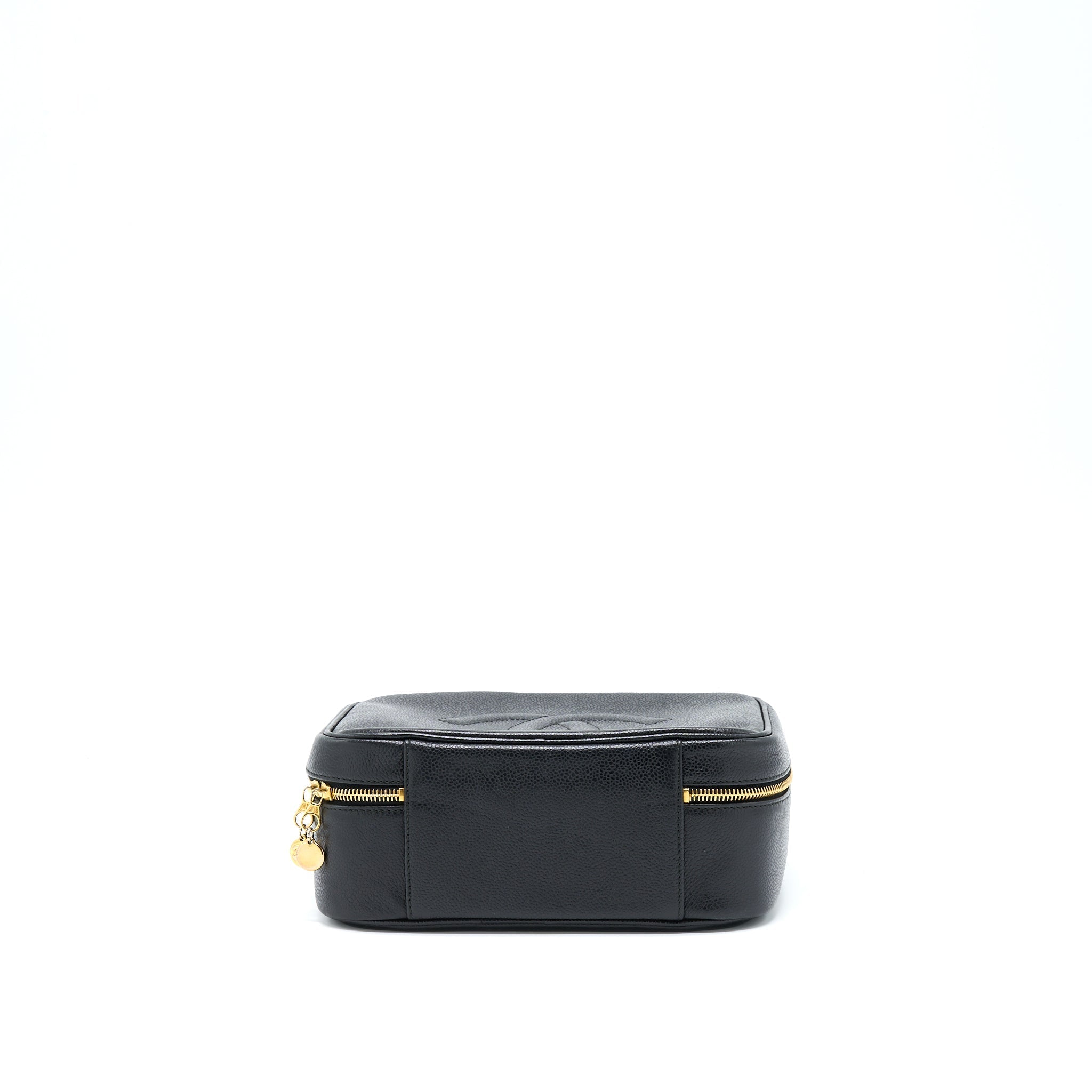 CHANEL VINTAGE CC LOGO VANITY CAVIAR BLACK GHW