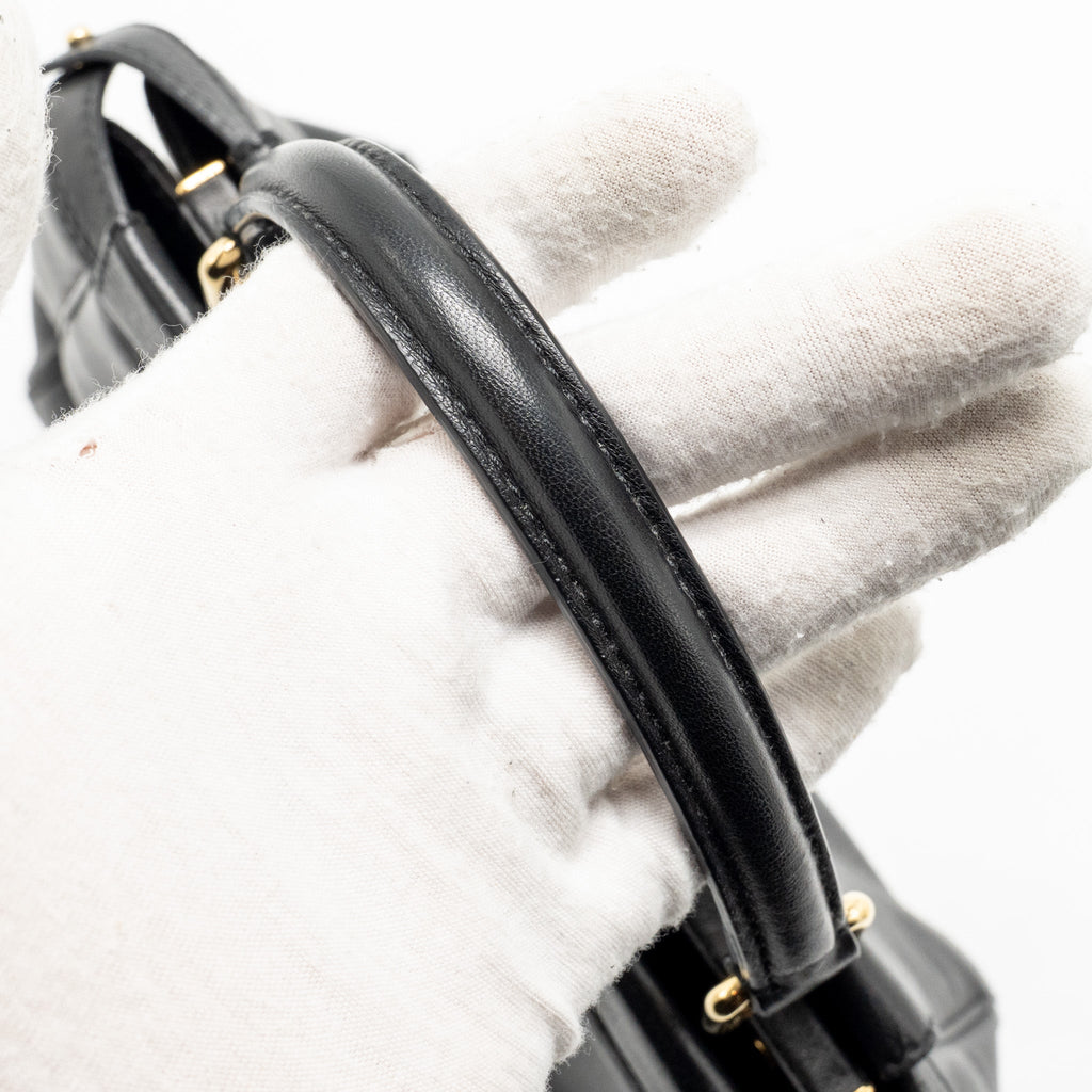 FENDI MINI PEEKABOO LAMBSKIN BLACK GHW