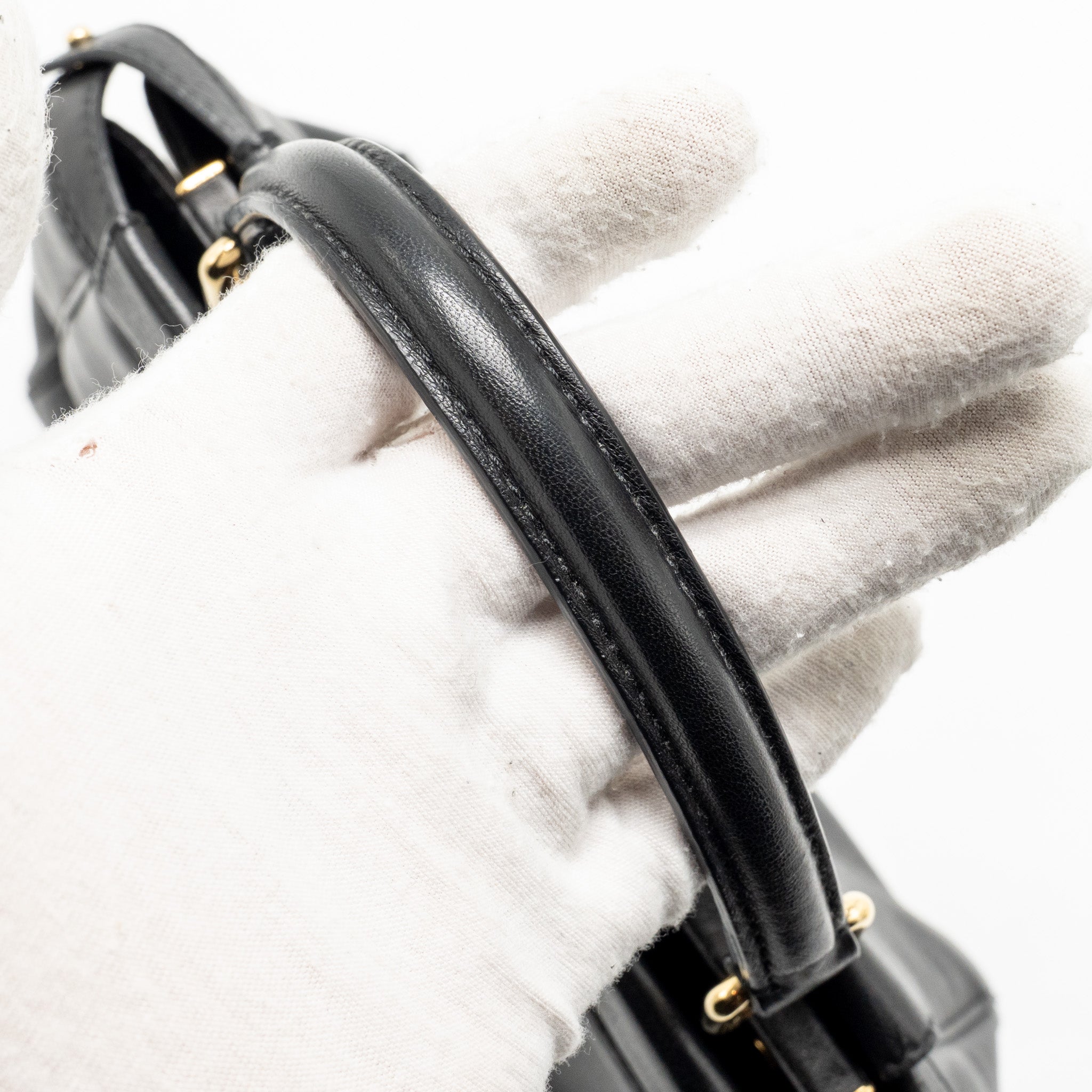 FENDI MINI PEEKABOO LAMBSKIN BLACK GHW