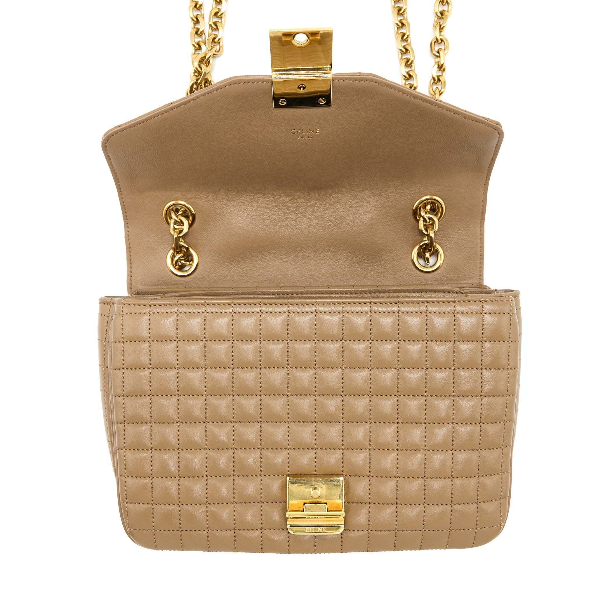 CELINE C BAG CALFSKIN LIGHT CAMEL GHW