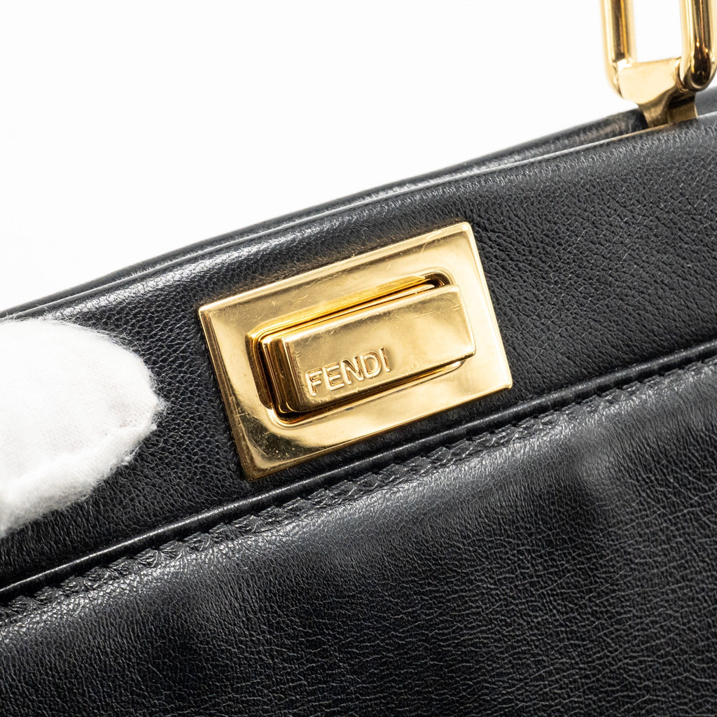FENDI MINI PEEKABOO LAMBSKIN BLACK GHW