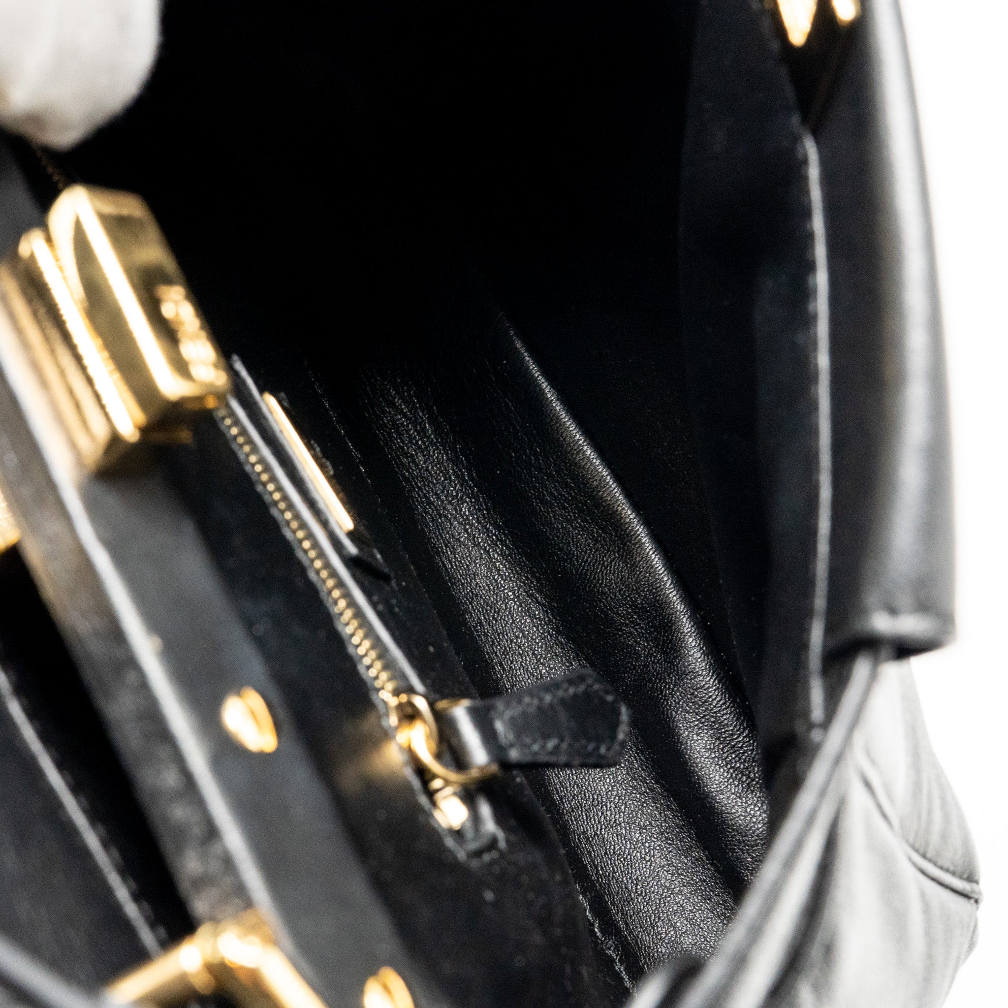 FENDI MINI PEEKABOO LAMBSKIN BLACK GHW