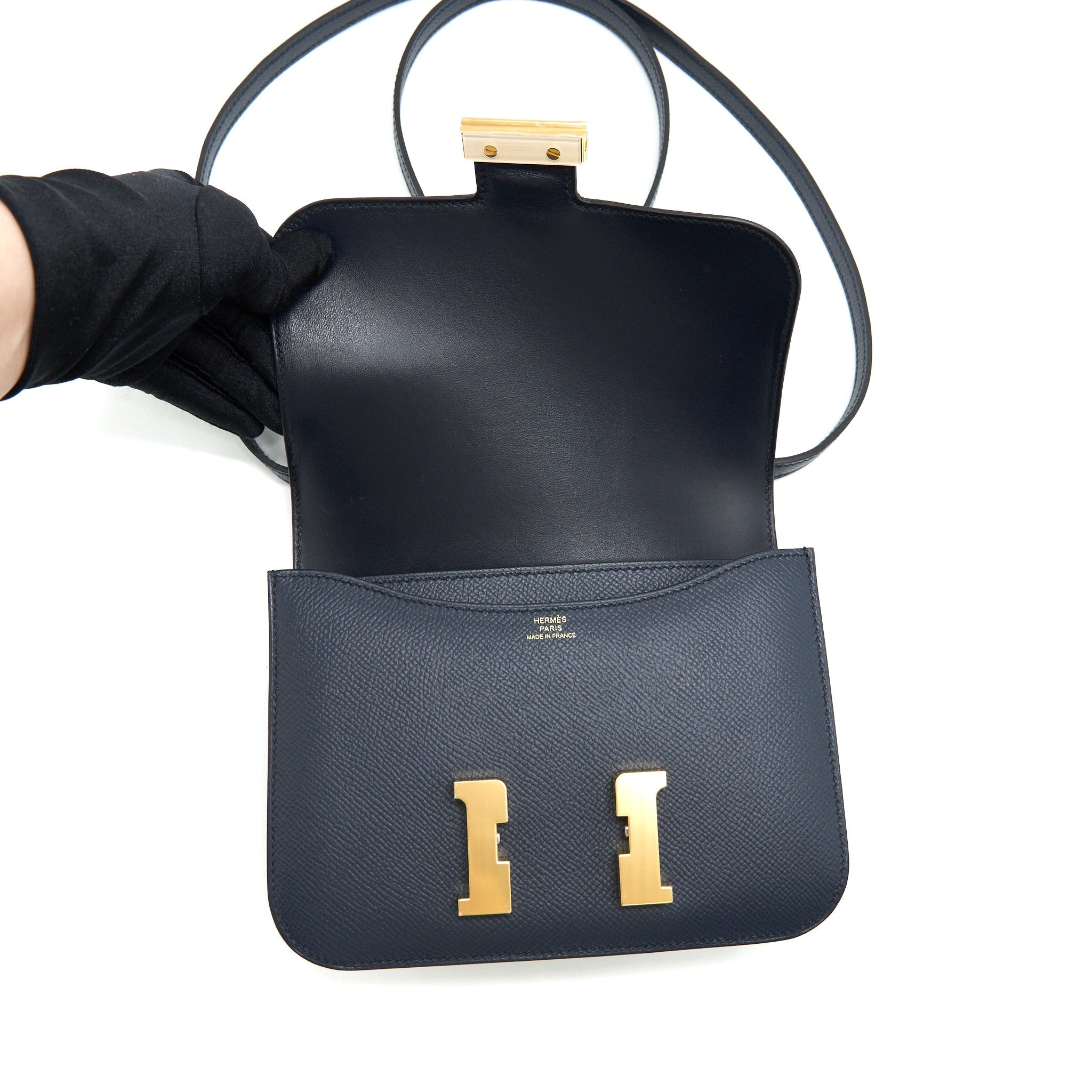 HERMES MINI CONSTANCE BLUE INDIGO GHW