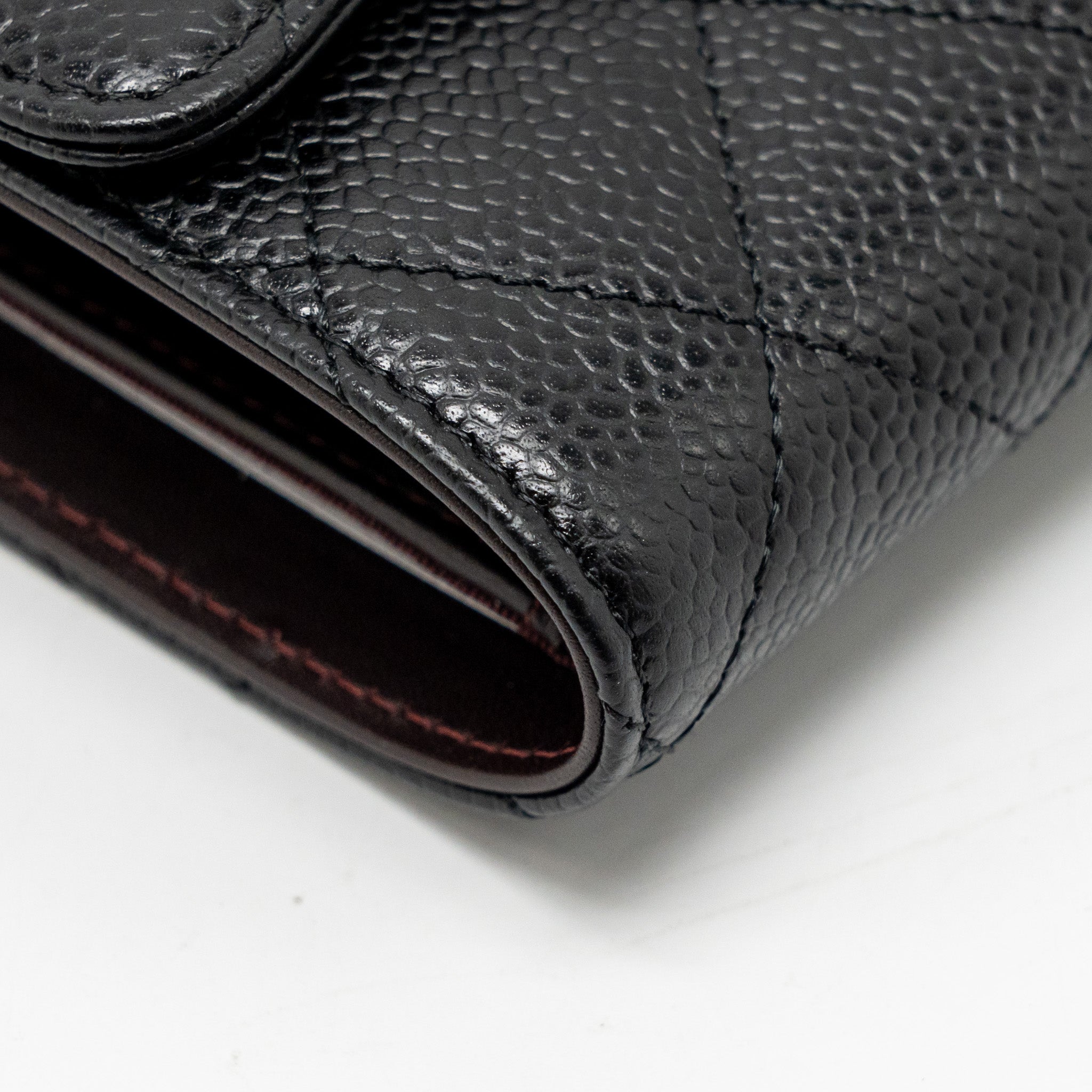 CHANEL CLASSIC CC FLAP LONG WALLET CAVIAR BLACK GHW