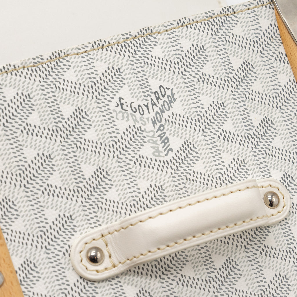 GOYARD STRUCTURE SAIGON PM BAG CANVAS / CALFSKIN WHITE SHW