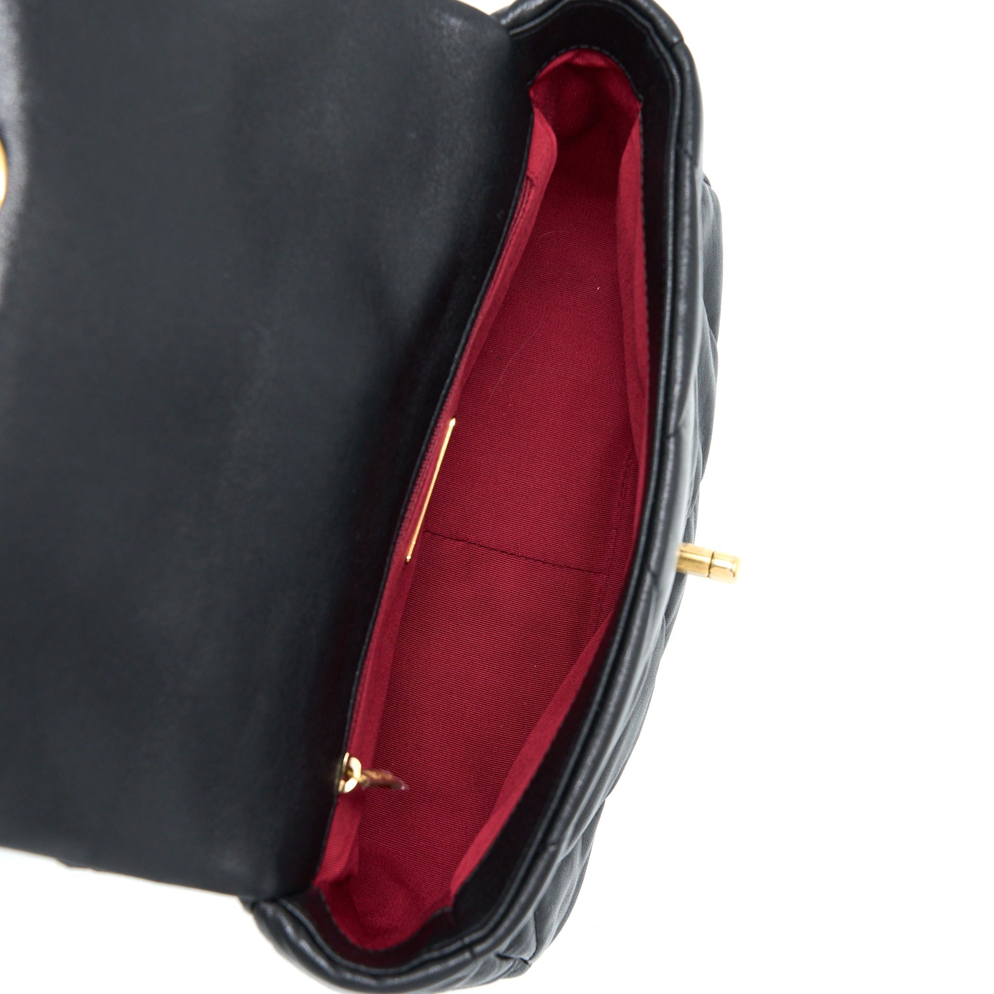 CHANEL SMALL 19 BAG GOATSKIN BLACK MULTICOLOUR HARDWARE