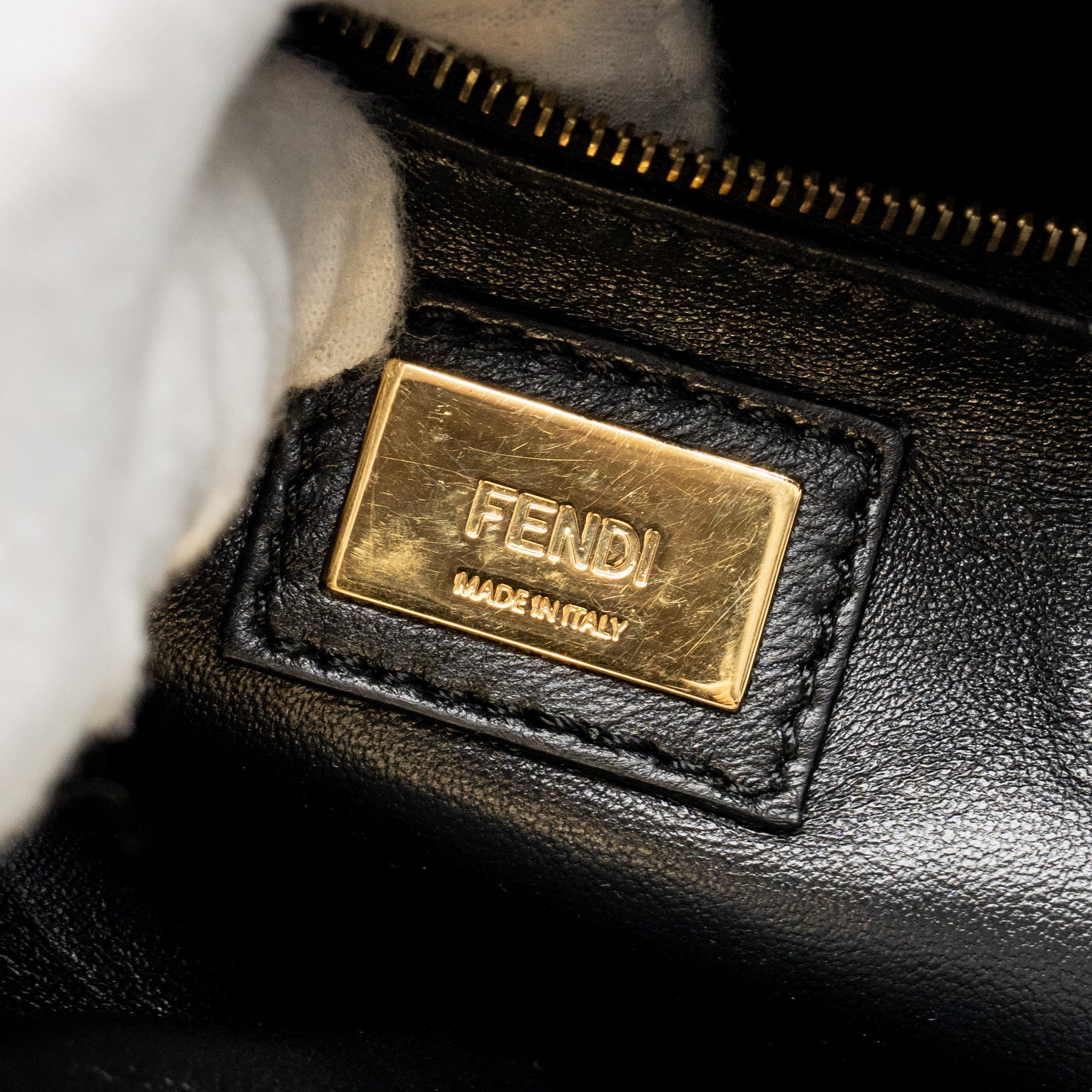 FENDI MINI PEEKABOO LAMBSKIN BLACK GHW