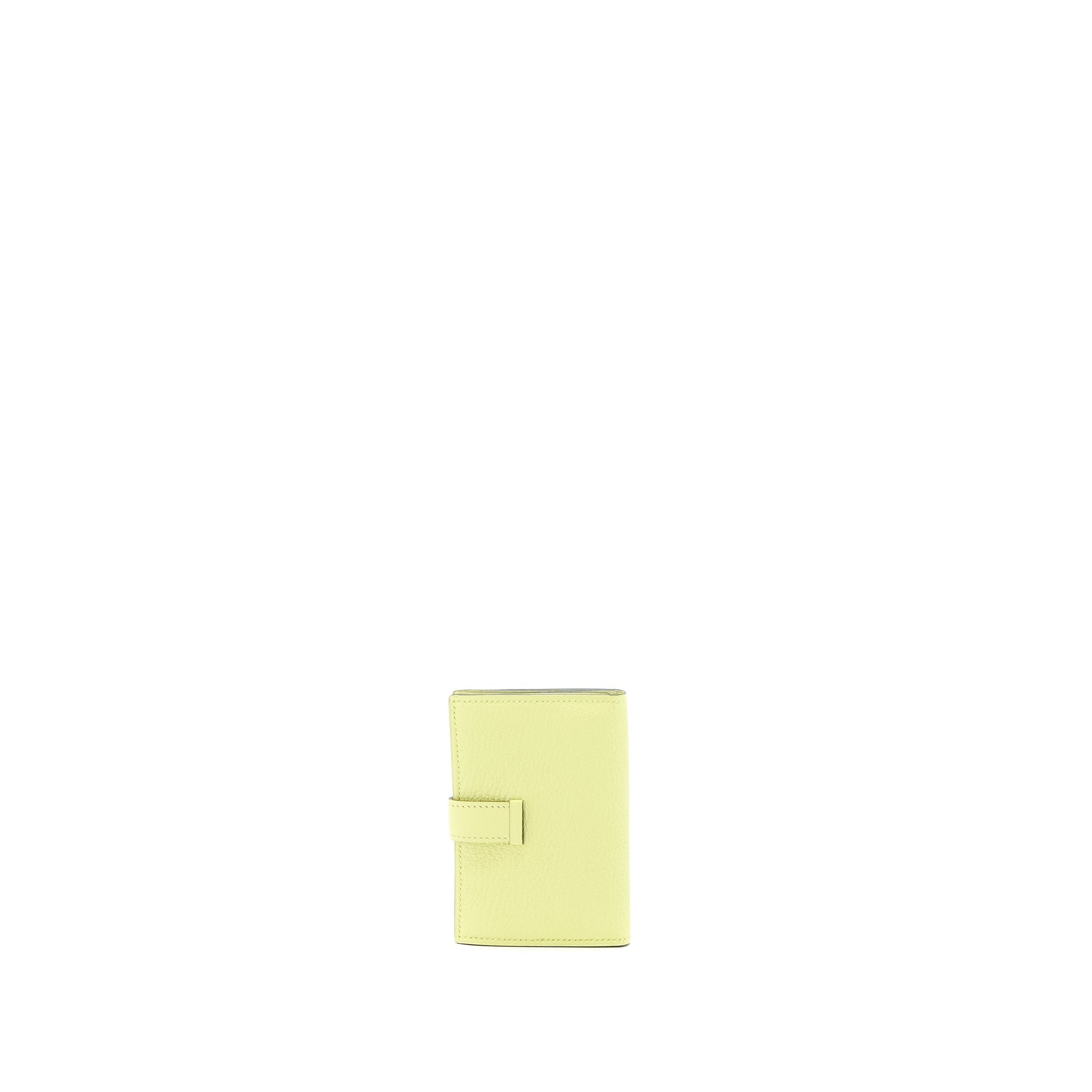 HERMES BEARN COMPACT WALLET CHEVRE MYSORE R9 JAUNE BOURGE GHW