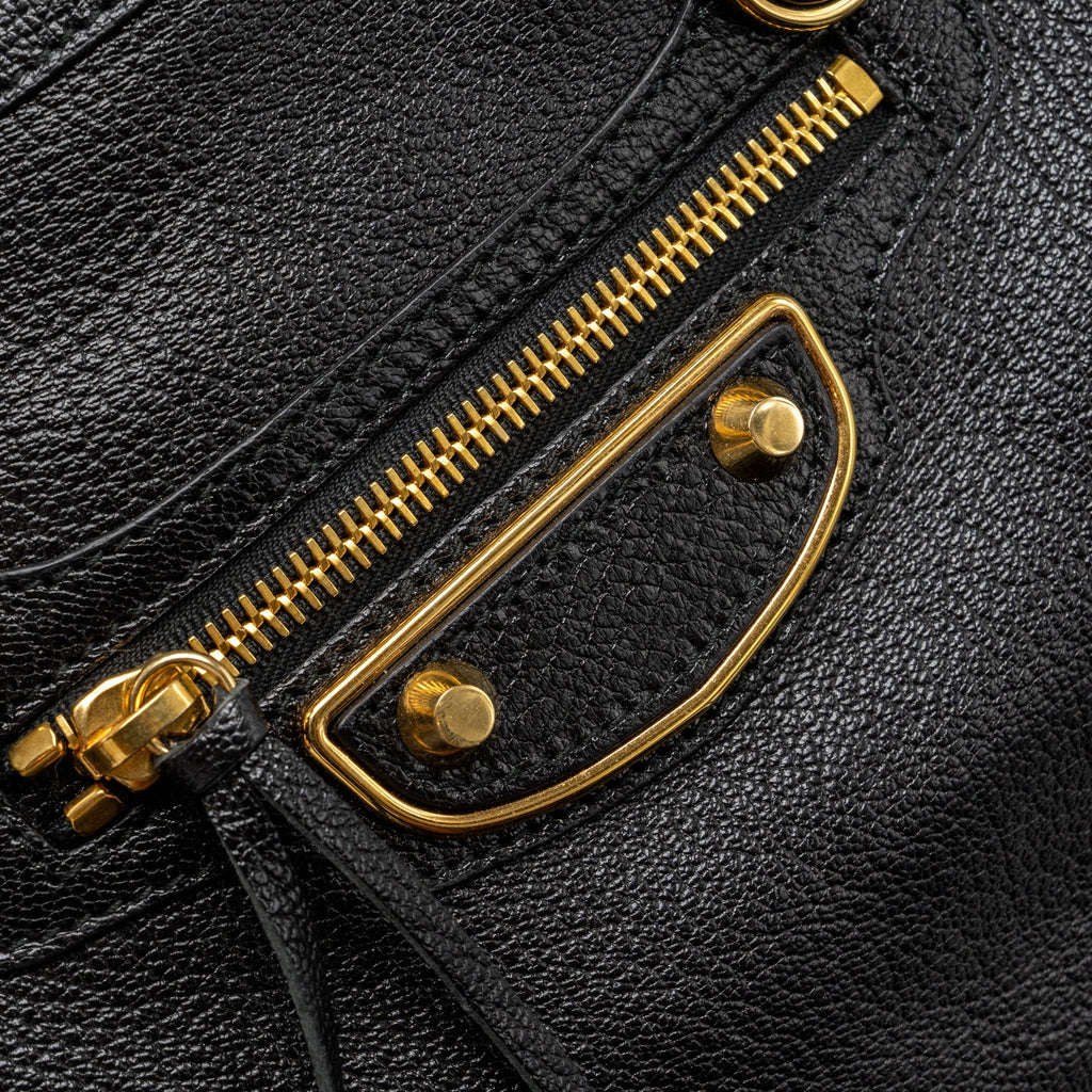 BALENCIAGA CLASSIC CITY BAG LEATHER BLACK GHW