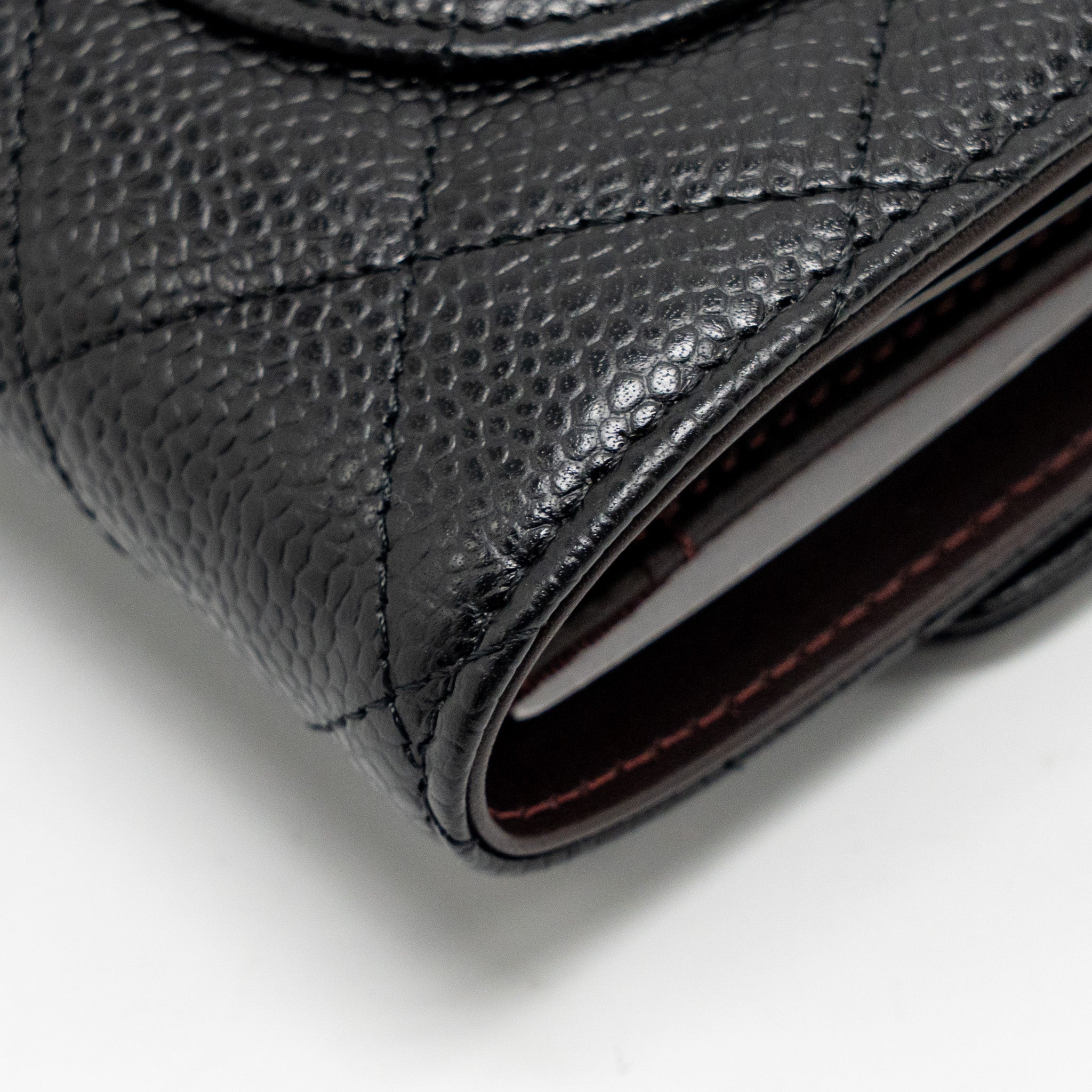 CHANEL CLASSIC CC FLAP LONG WALLET CAVIAR BLACK GHW