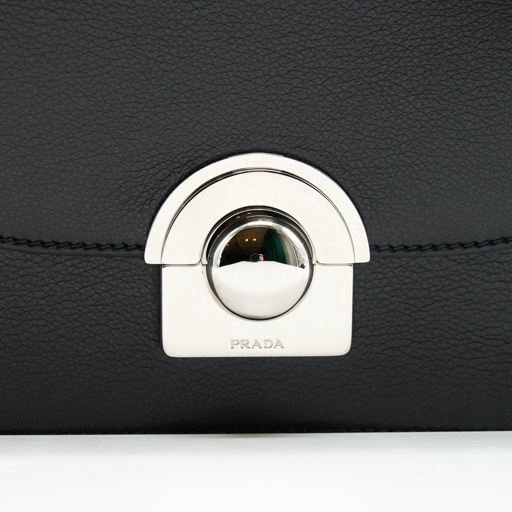 PRADA PATTINA IN GLACE BAG CALFSKIN BLACK SHW