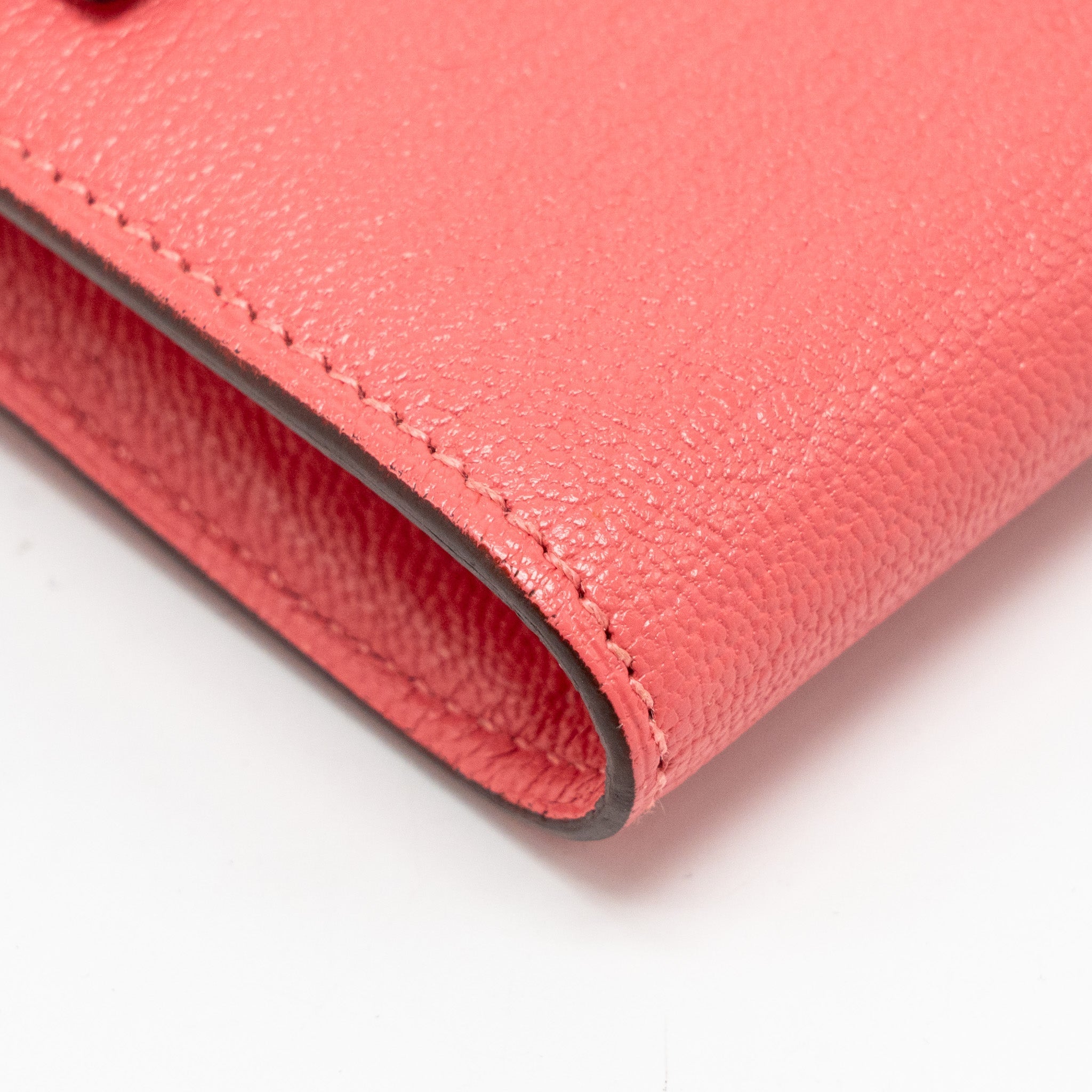 HERMES KELLY LONG WALLET CHÈVRE MYSORE ROSE LIPSTICK GHW