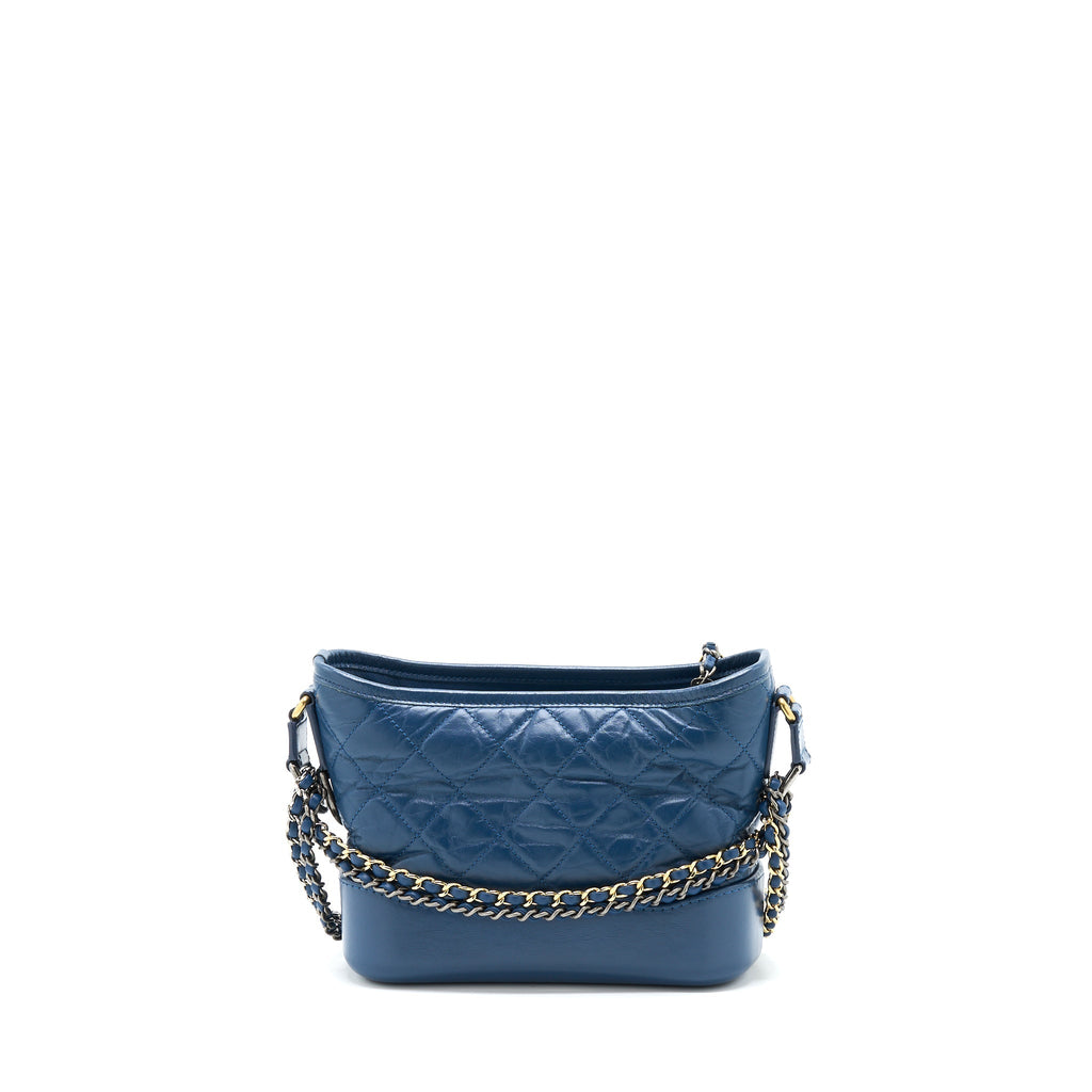 CHANEL SMALL GABRIELLE HOBO BAG BLUE MULTICOLOUR HARDWARE