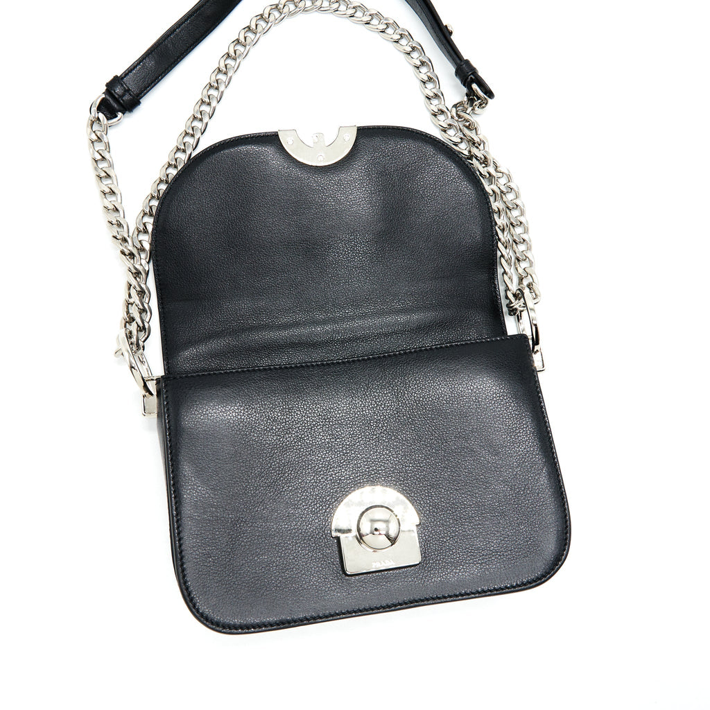 PRADA PATTINA IN GLACE BAG CALFSKIN BLACK SHW
