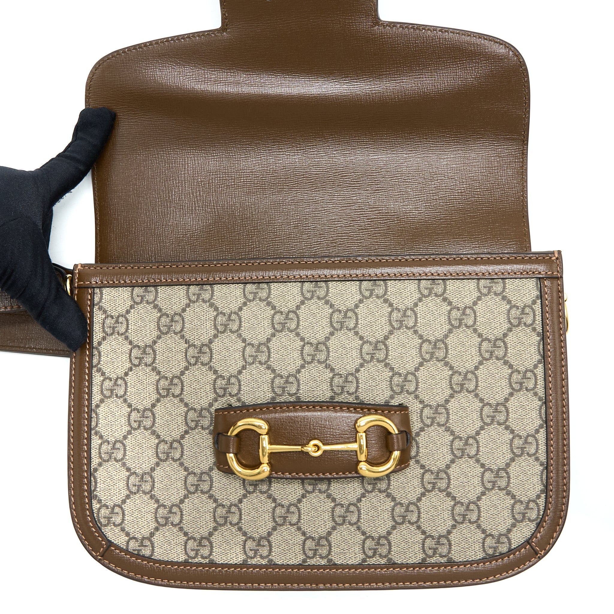 GUCCI HORSEBIT 1955 BAG GG SUPREME CANVAS GHW