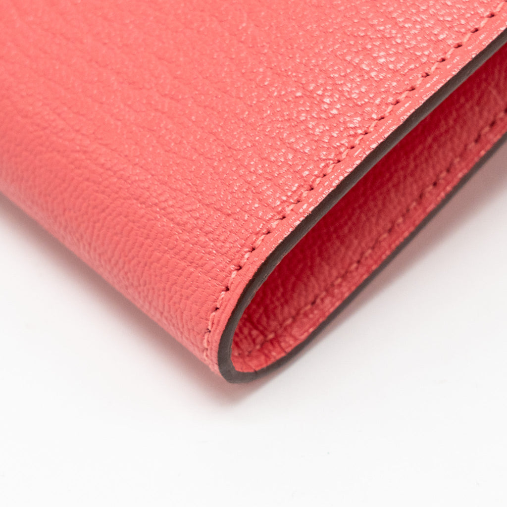 HERMES KELLY LONG WALLET CHÈVRE MYSORE ROSE LIPSTICK GHW