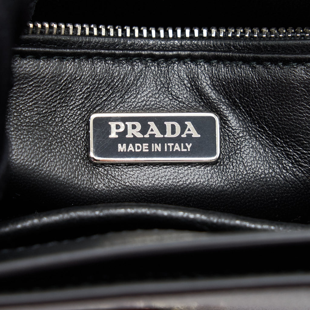 PRADA PATTINA IN GLACE BAG CALFSKIN BLACK SHW