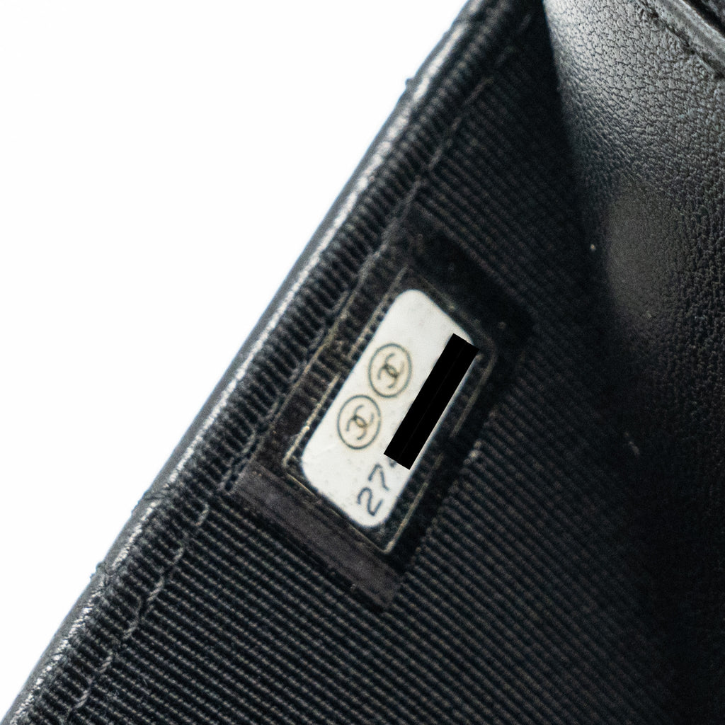 CHANEL CLASSIC WALLET ON CHAIN LAMBSKIN BLACK GHW