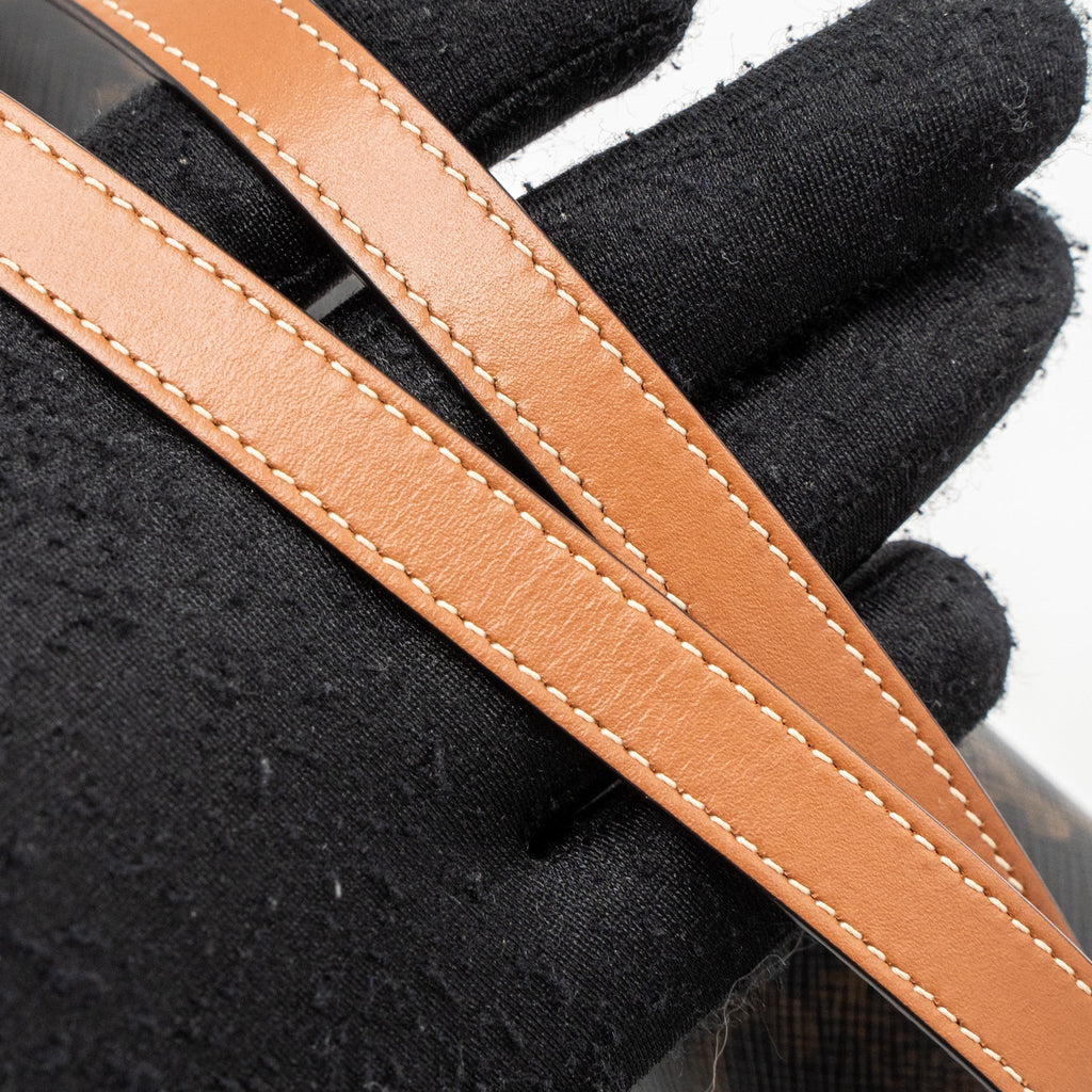 CELINE CLUTCH ON STRAP TABOU CALFSKIN/TRIOMPHE CANVAS TAN GHW