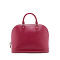 LOUIS VUITTON ALMA PM EPI DARK RED SHW WITH INITIAL J.Y ON KEY TAG