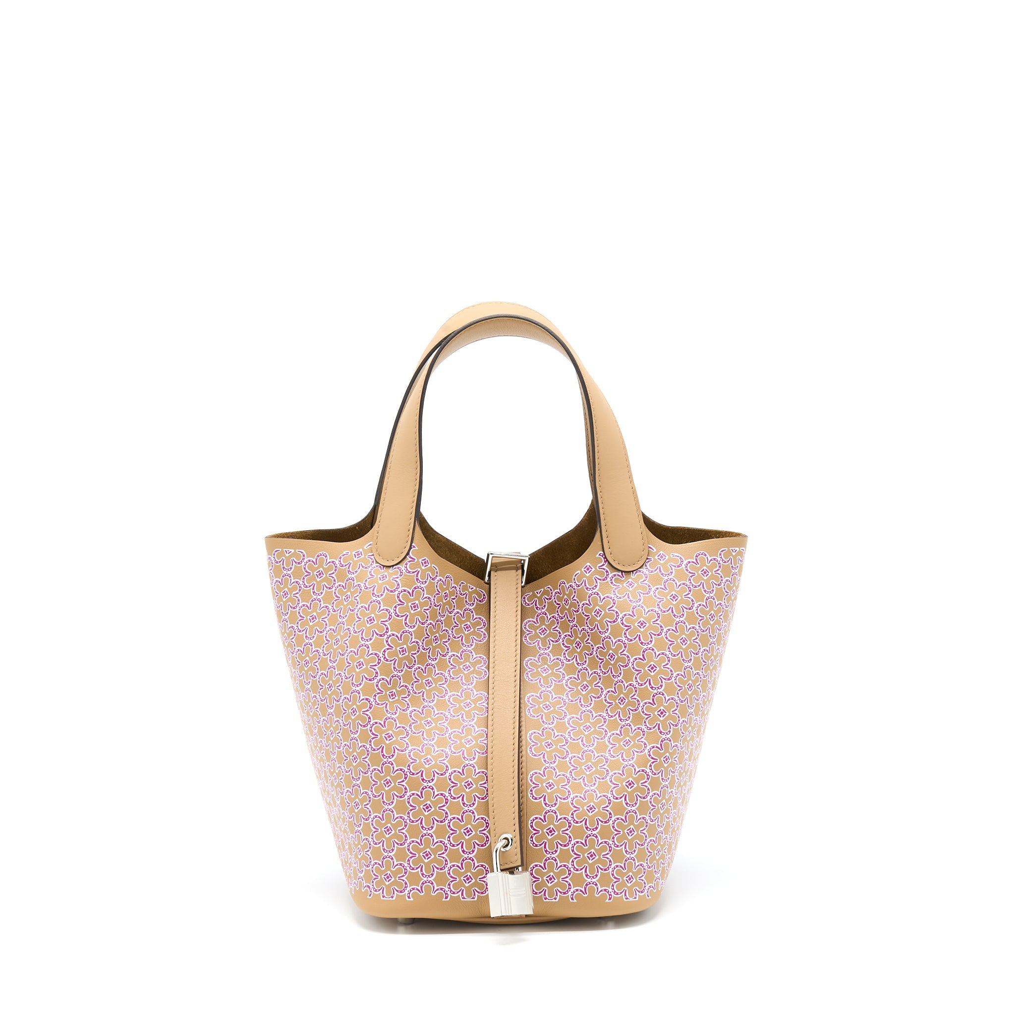 HERMES PICOTIN 18 LUCKY DAISY SWIFT CHAI/ROSE/BLANC SHW