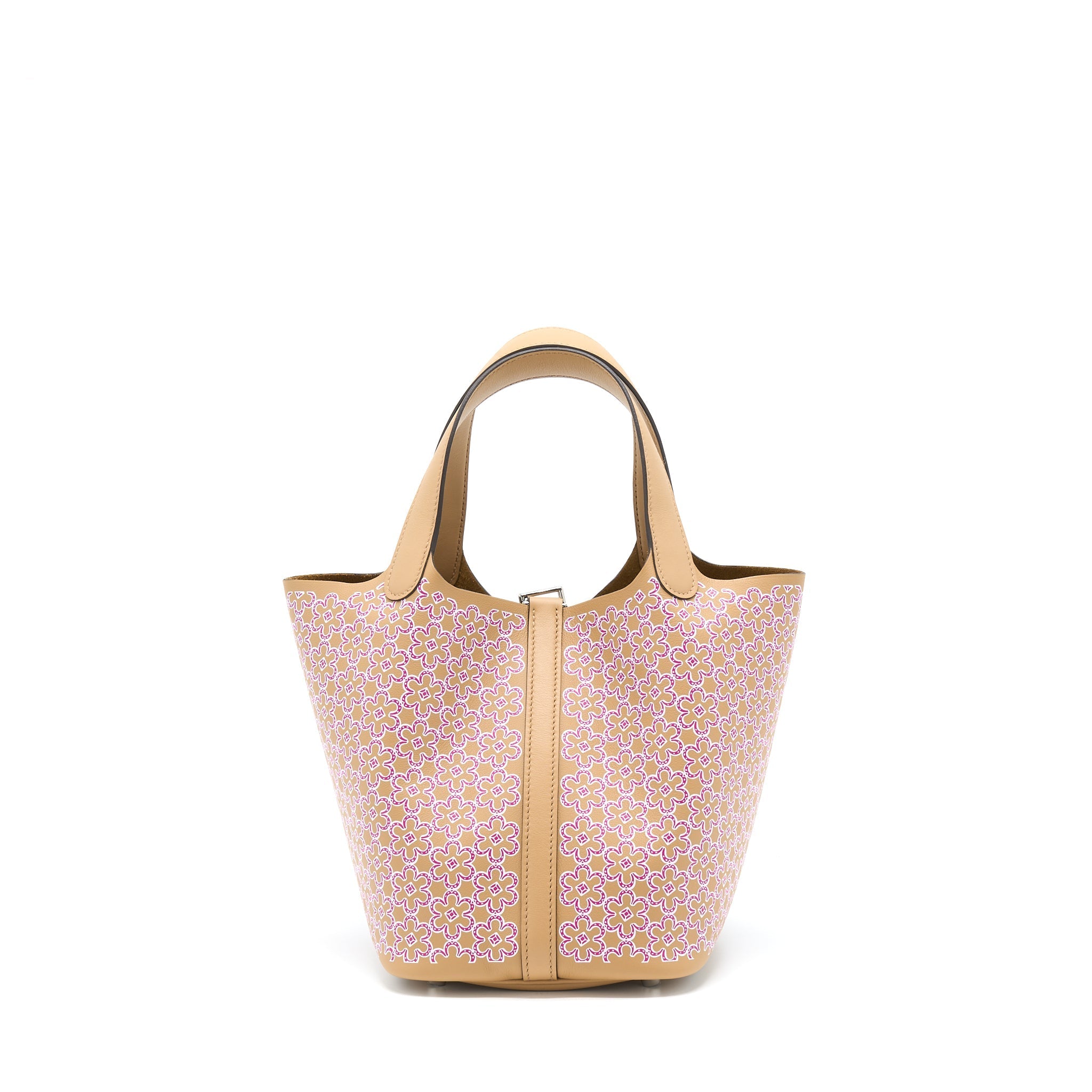 HERMES PICOTIN 18 LUCKY DAISY SWIFT CHAI/ROSE/BLANC SHW