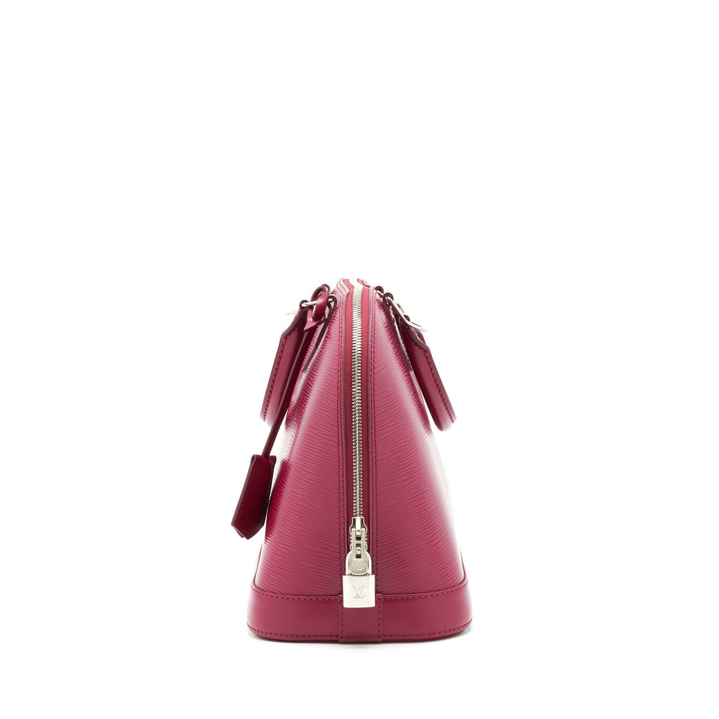 LOUIS VUITTON ALMA PM EPI DARK RED SHW WITH INITIAL J.Y ON KEY TAG