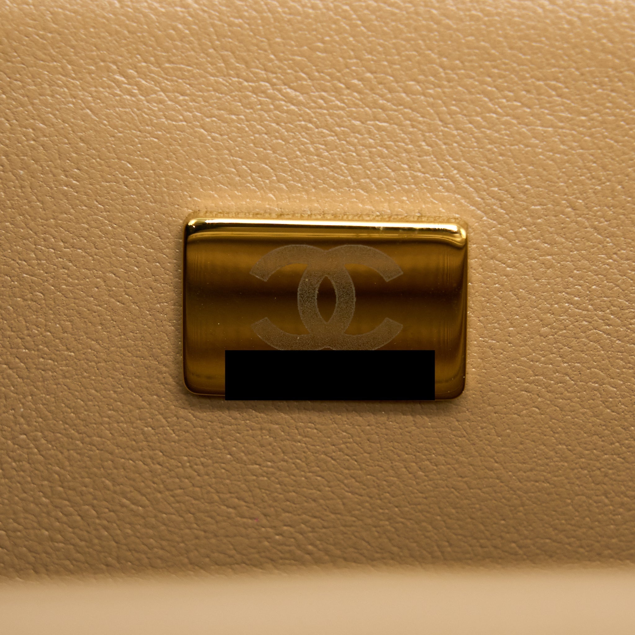 CHANEL 22B DETAIL TOP HANDLE MINI RECTANGULAR LAMBSKIN NJ528 DARK BEIGE BRUSHED GHW