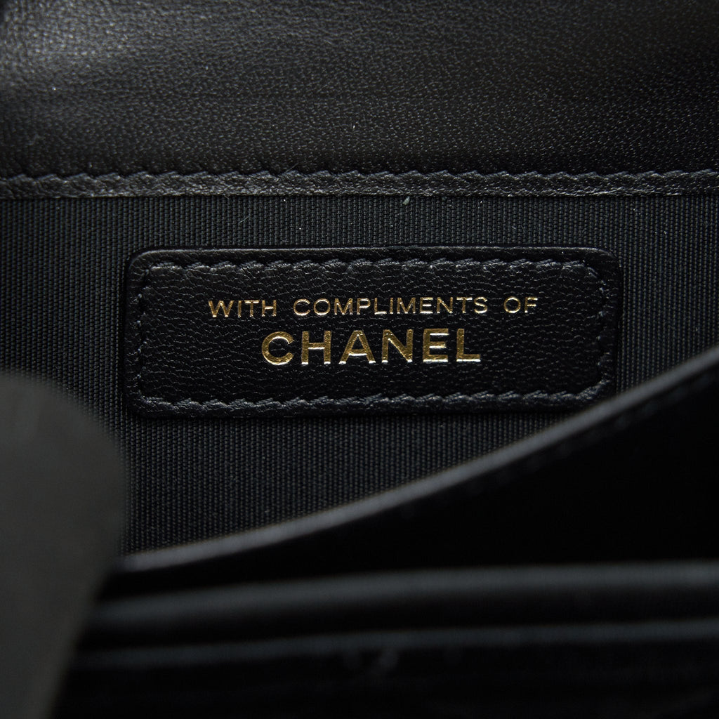 CHANEL VELVET CC CRYSTAL LOGO SMALL FLAP WALLET
