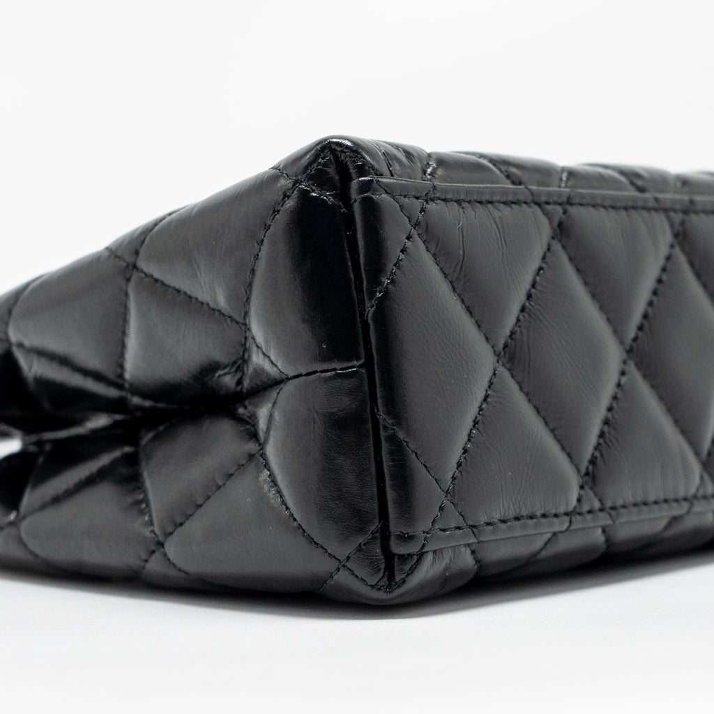 CHANEL MINI KELLY SHOPPING TOTE BAG CALFSKIN BLACK GHW (MICROCHIP)