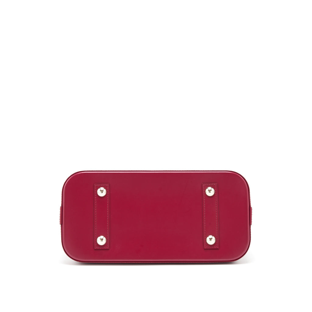 LOUIS VUITTON ALMA PM EPI DARK RED SHW WITH INITIAL J.Y ON KEY TAG
