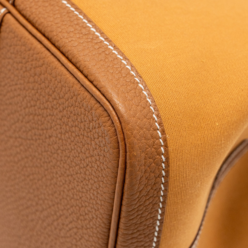HERMES GARDEN PARTY 36 CANVAS/NEGONDA DUNE-MAGNOLIA/GOLD SHW