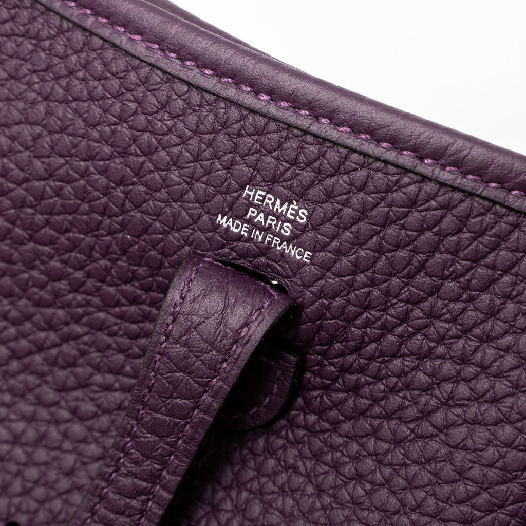 HERMES MINI EVELYNE CLEMENCE CASSIS/ROUGE GRENAT SHW