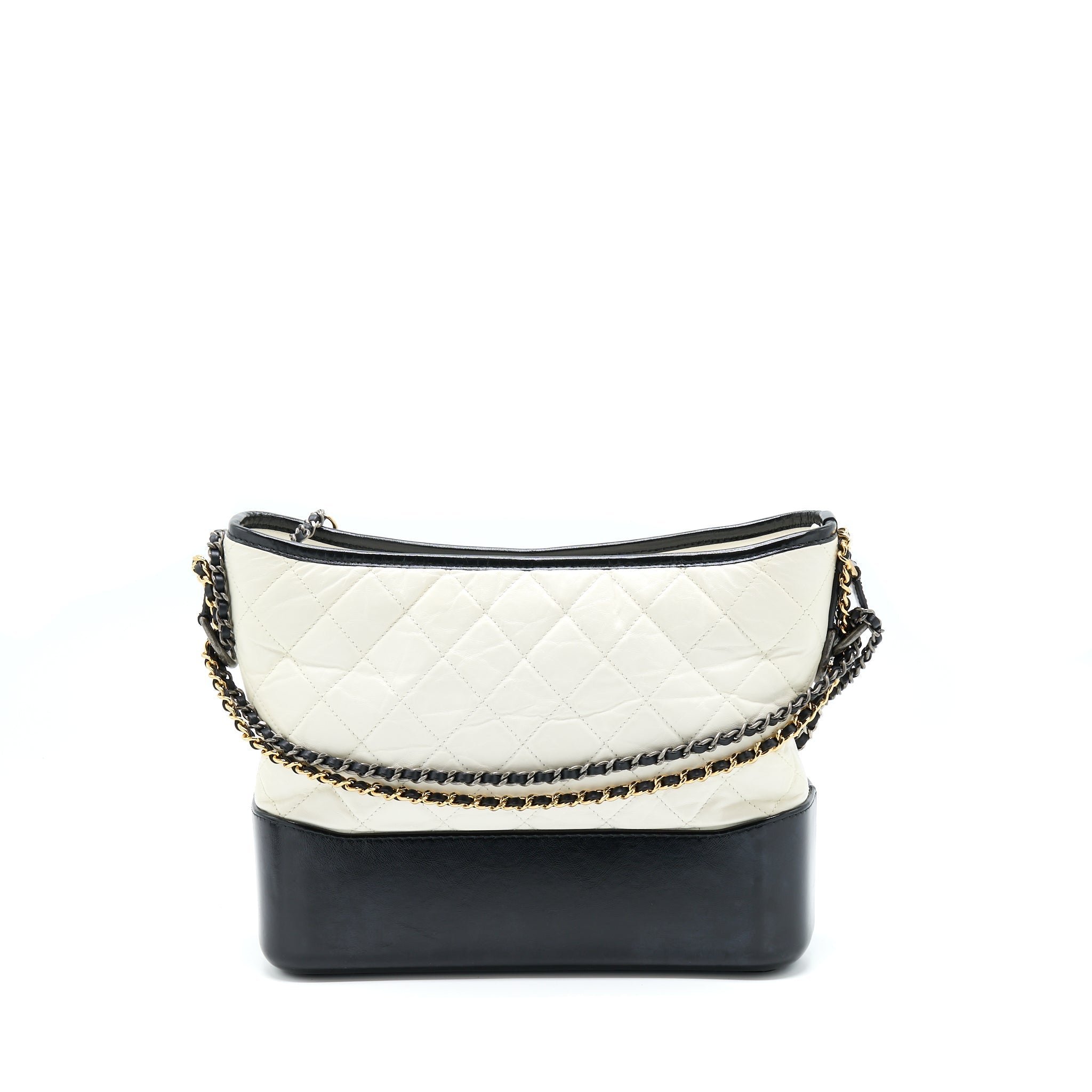 CHANEL LARGE GABRIELLE HOBO BAG WHITE/BLACK MULTICOLOUR HARDWARE