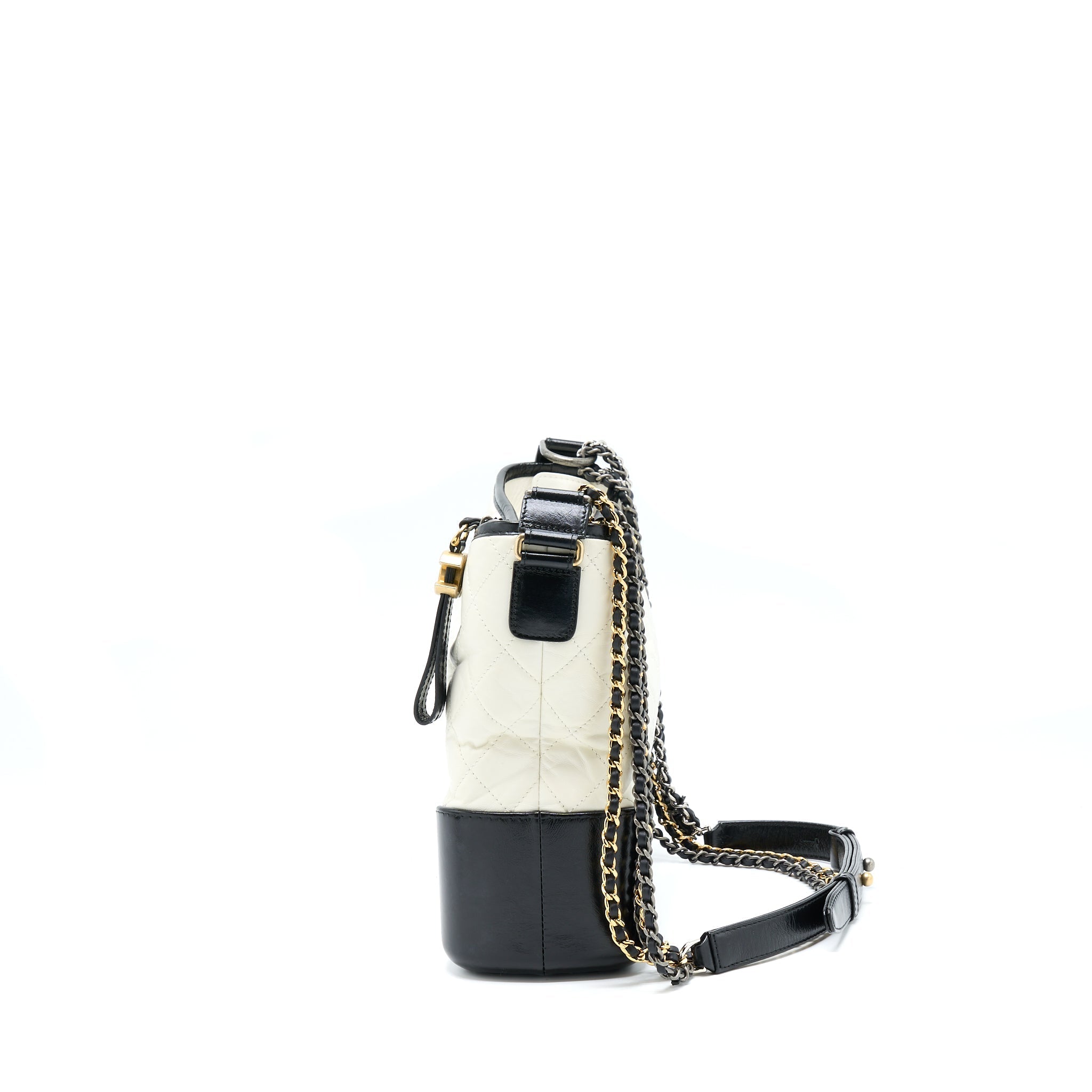 CHANEL LARGE GABRIELLE HOBO BAG WHITE/BLACK MULTICOLOUR HARDWARE