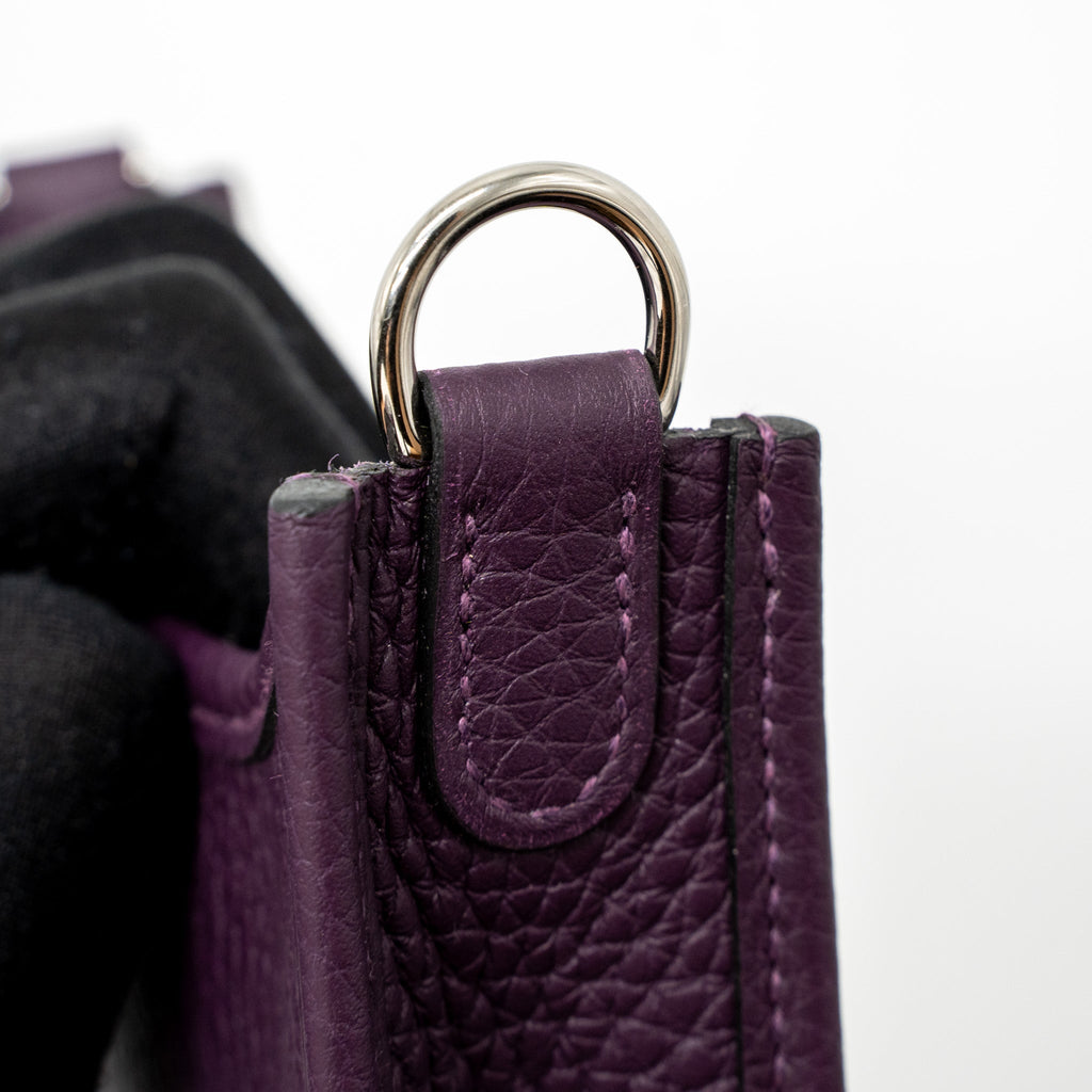 HERMES MINI EVELYNE CLEMENCE CASSIS/ROUGE GRENAT SHW