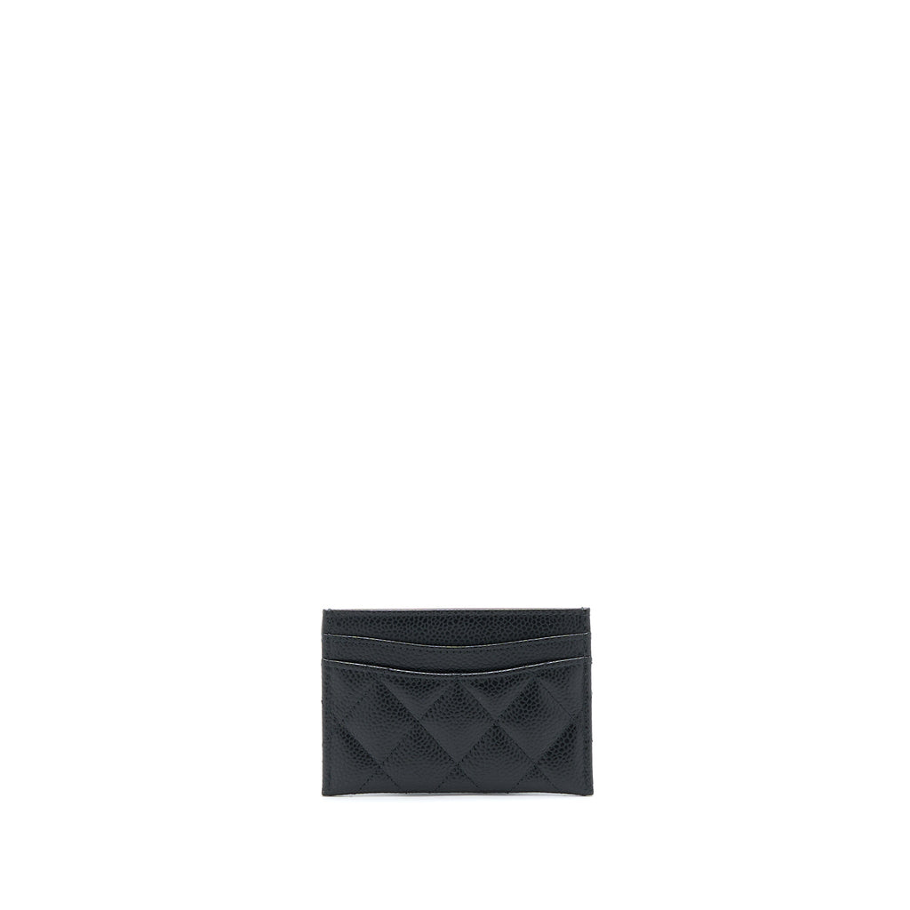 CHANEL CLASS QUILTED CARD HOLDER CAVIAR BLACK GHW