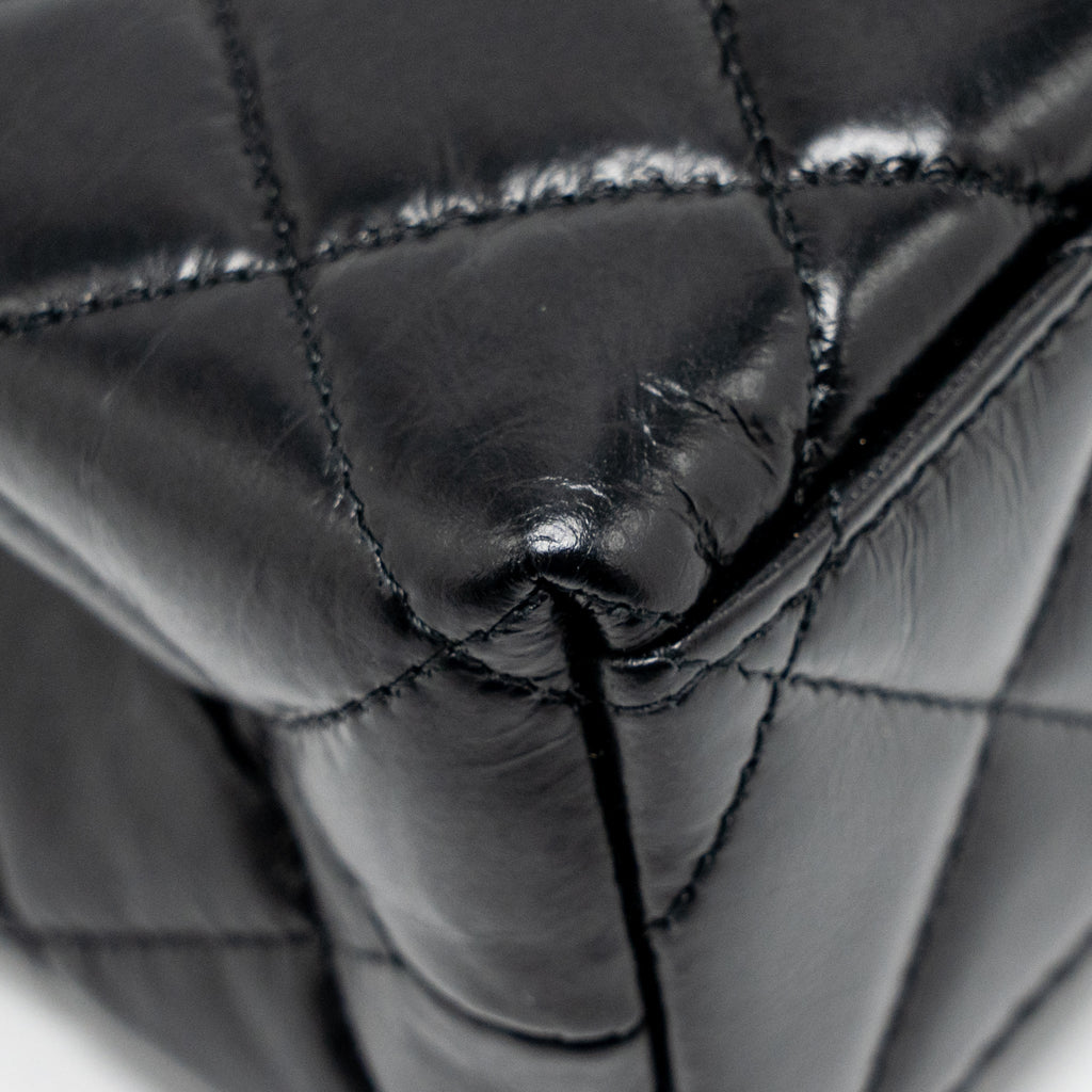 CHANEL MINI KELLY SHOPPING TOTE BAG CALFSKIN BLACK GHW (MICROCHIP)